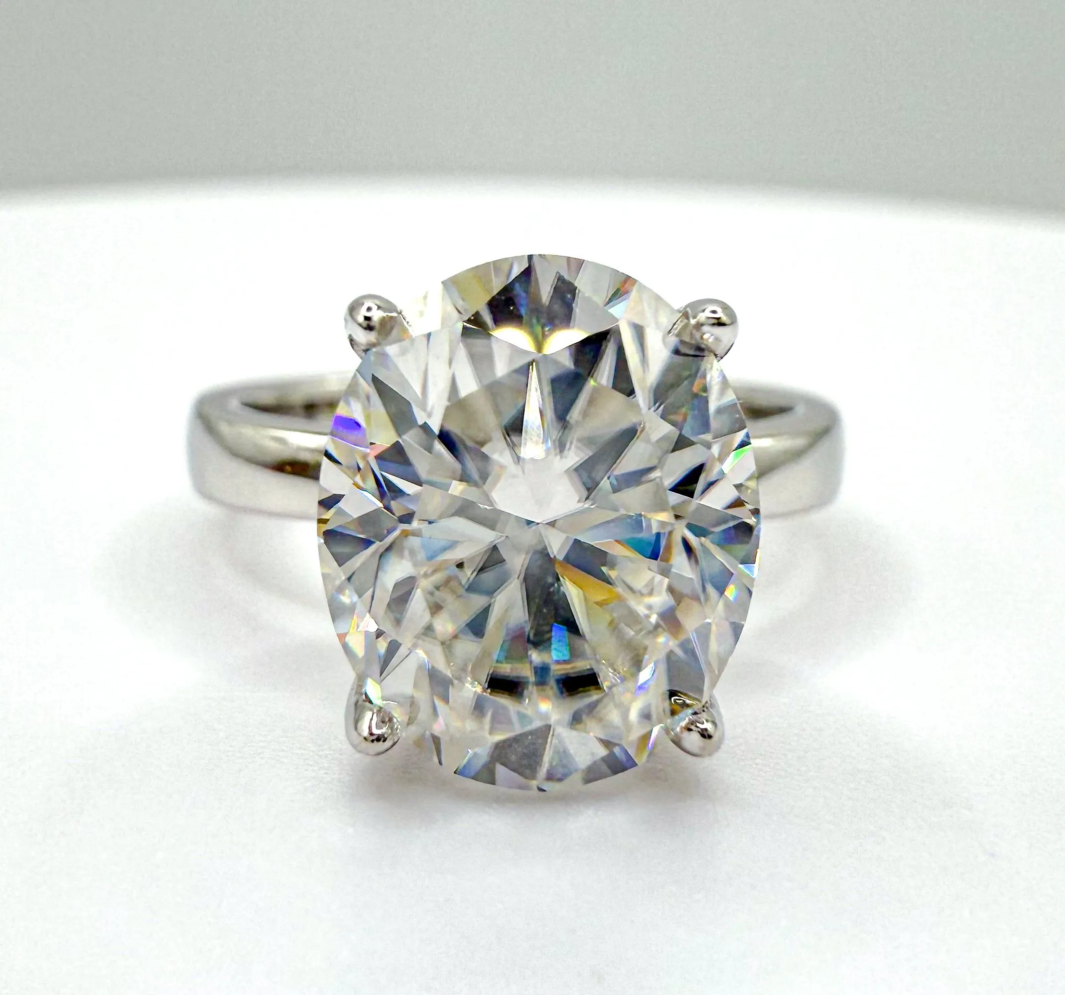 Product image for 5 Carat Oval MOISSANITE Solitaire "Silver"