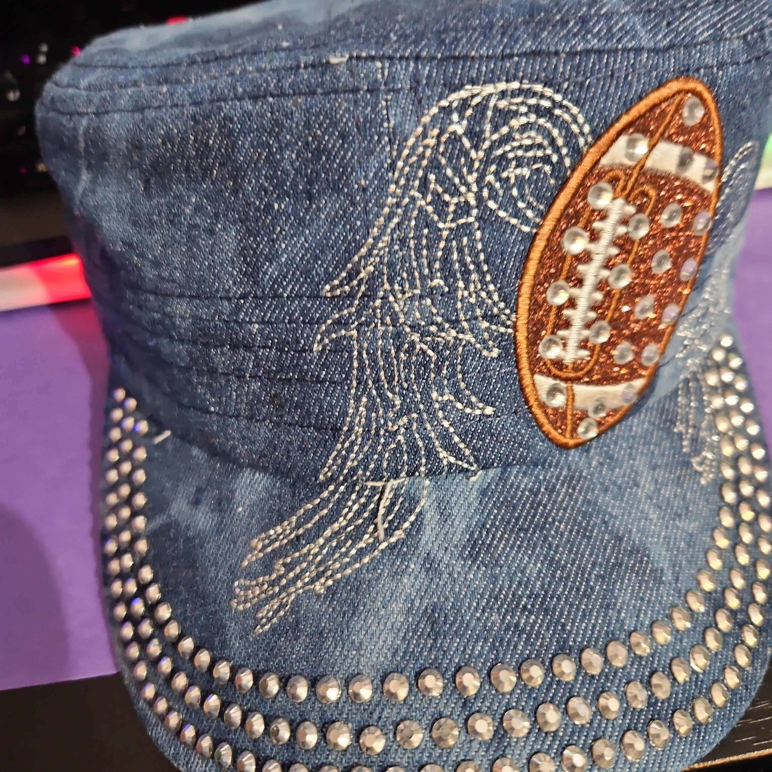 Product image for 1041. Denim football angel hat