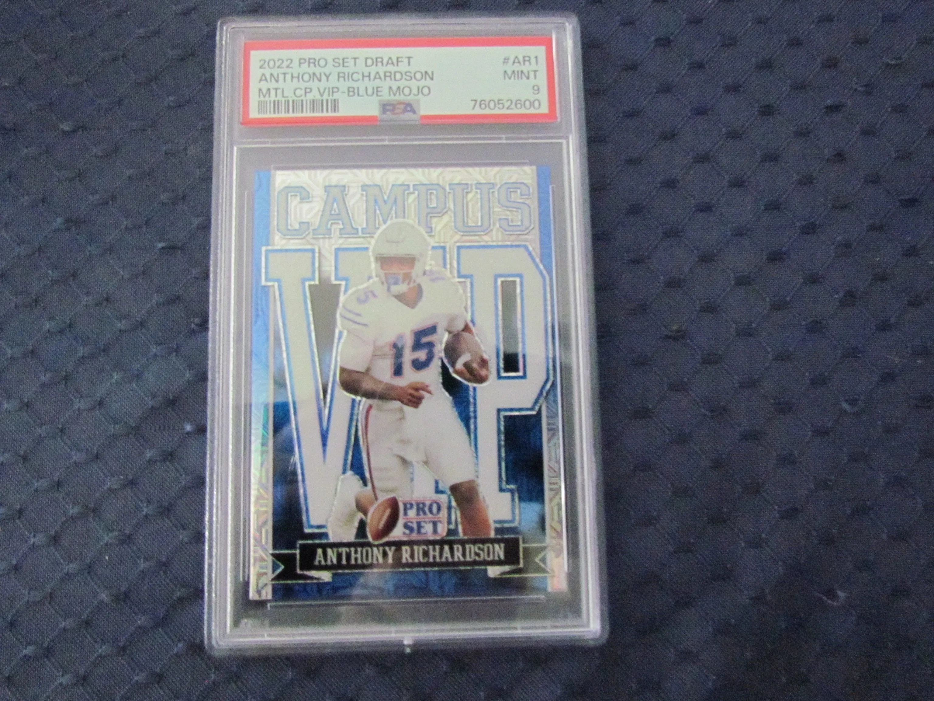Product image for 2022 PRO SET MTL.CP.VIP-BLUE MOJO ANTHONY RICHARDSON GRADED PSA 9