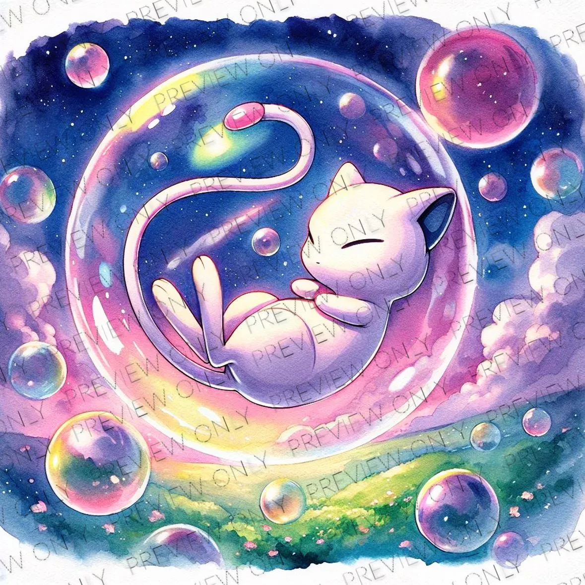 Product image for Custom Light Up RGB Bubble Mew Play Mat
