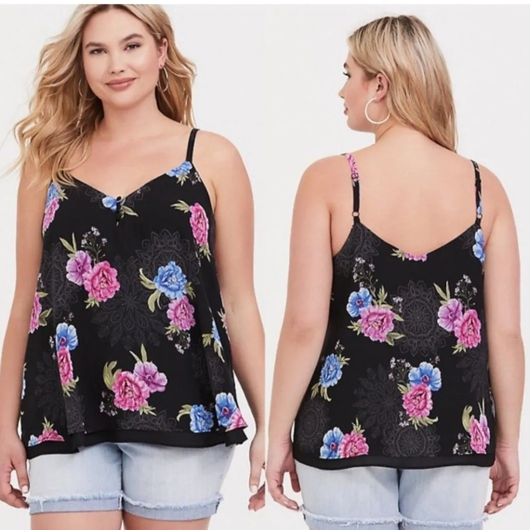 Product image for Torrid Chiffron Swing Floral Tank Plus Size 1