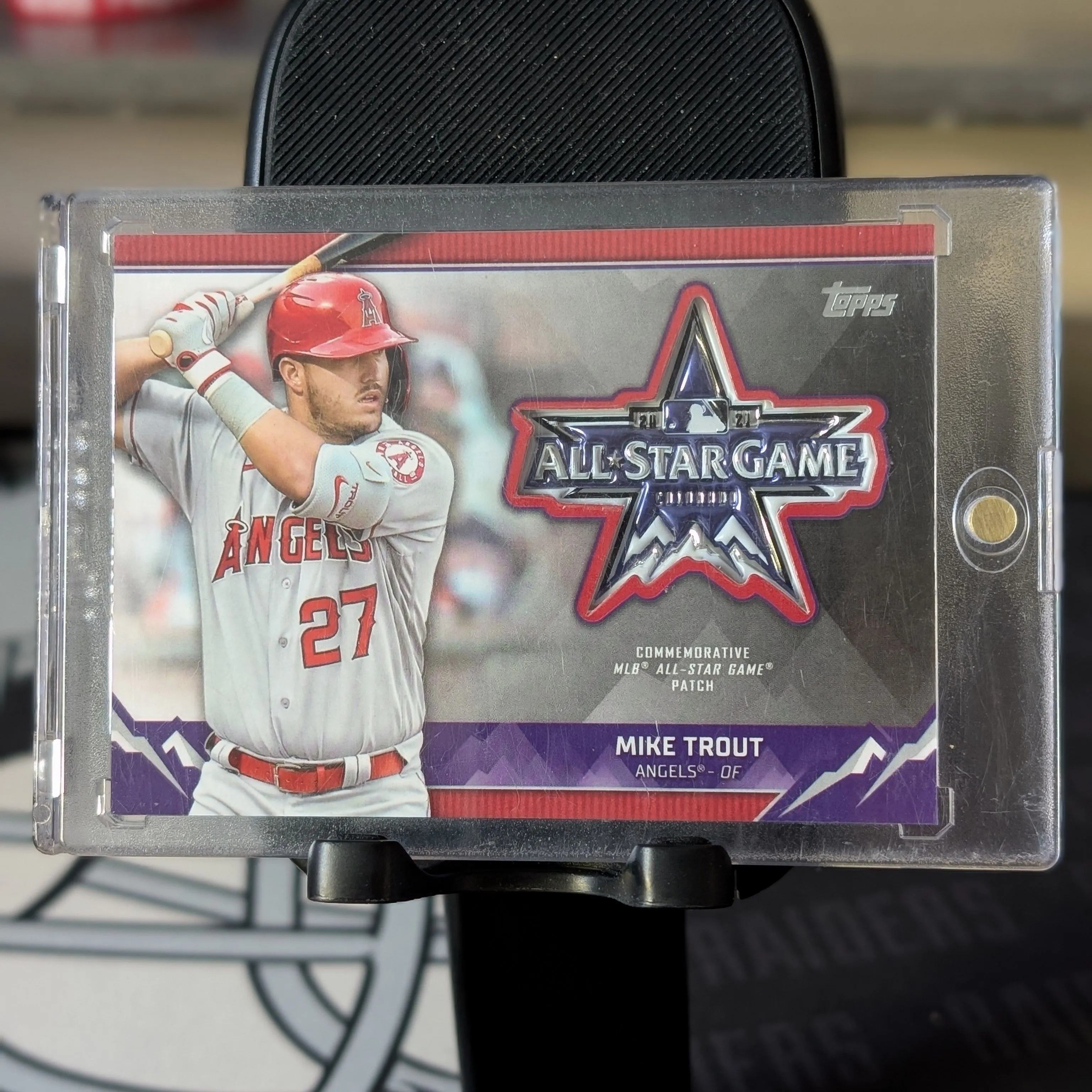 Product image for Mike Trout 2021 Topps All-Star Game Sleeve Patch 04/10 
