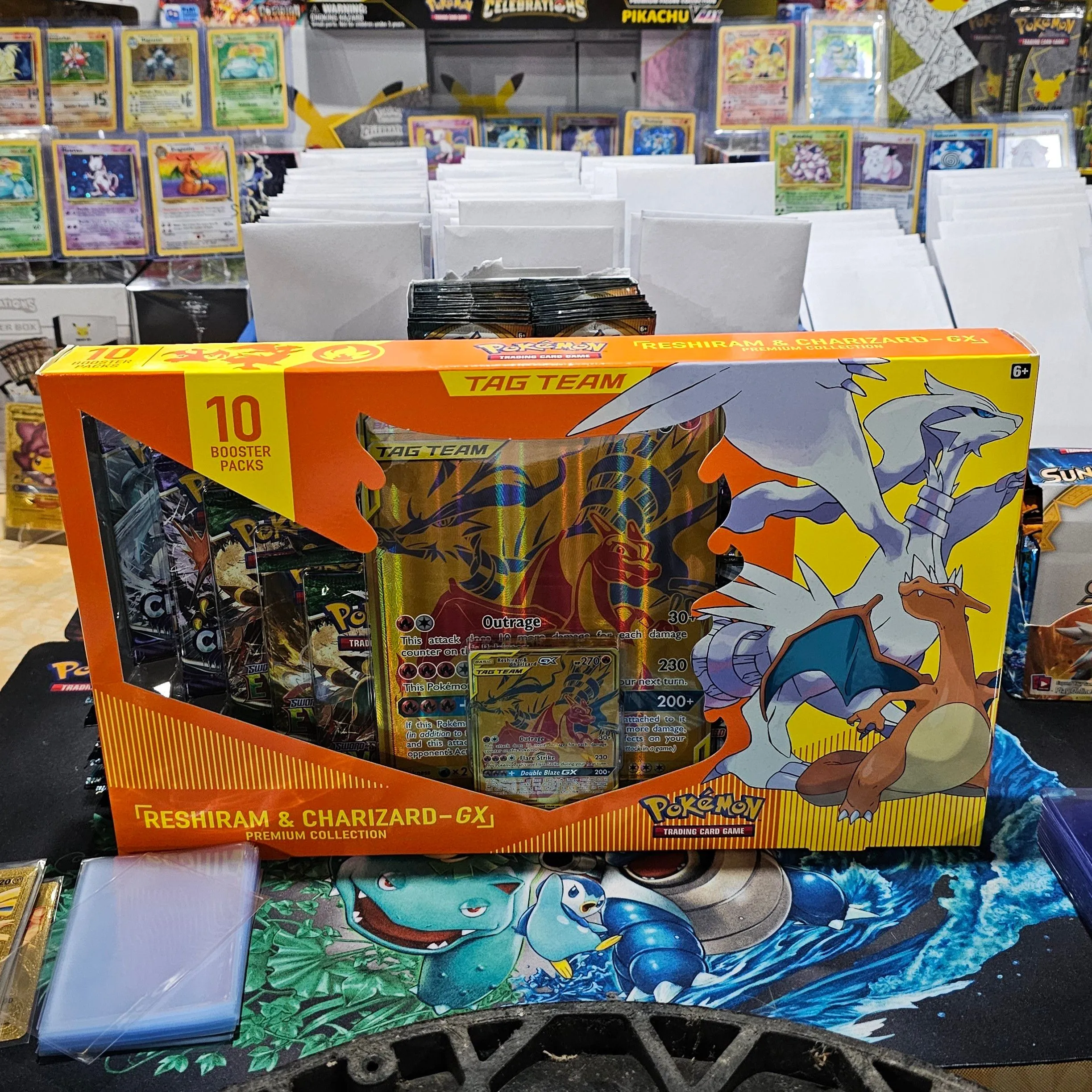Product image for reshirem and charizard gx premium collection box