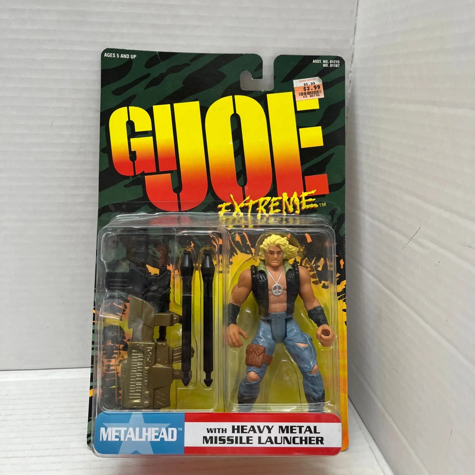 Product image for GI Joe Extreme Metalhead w/ Heavy Metal Missile Launcher Action Figure 1995 New