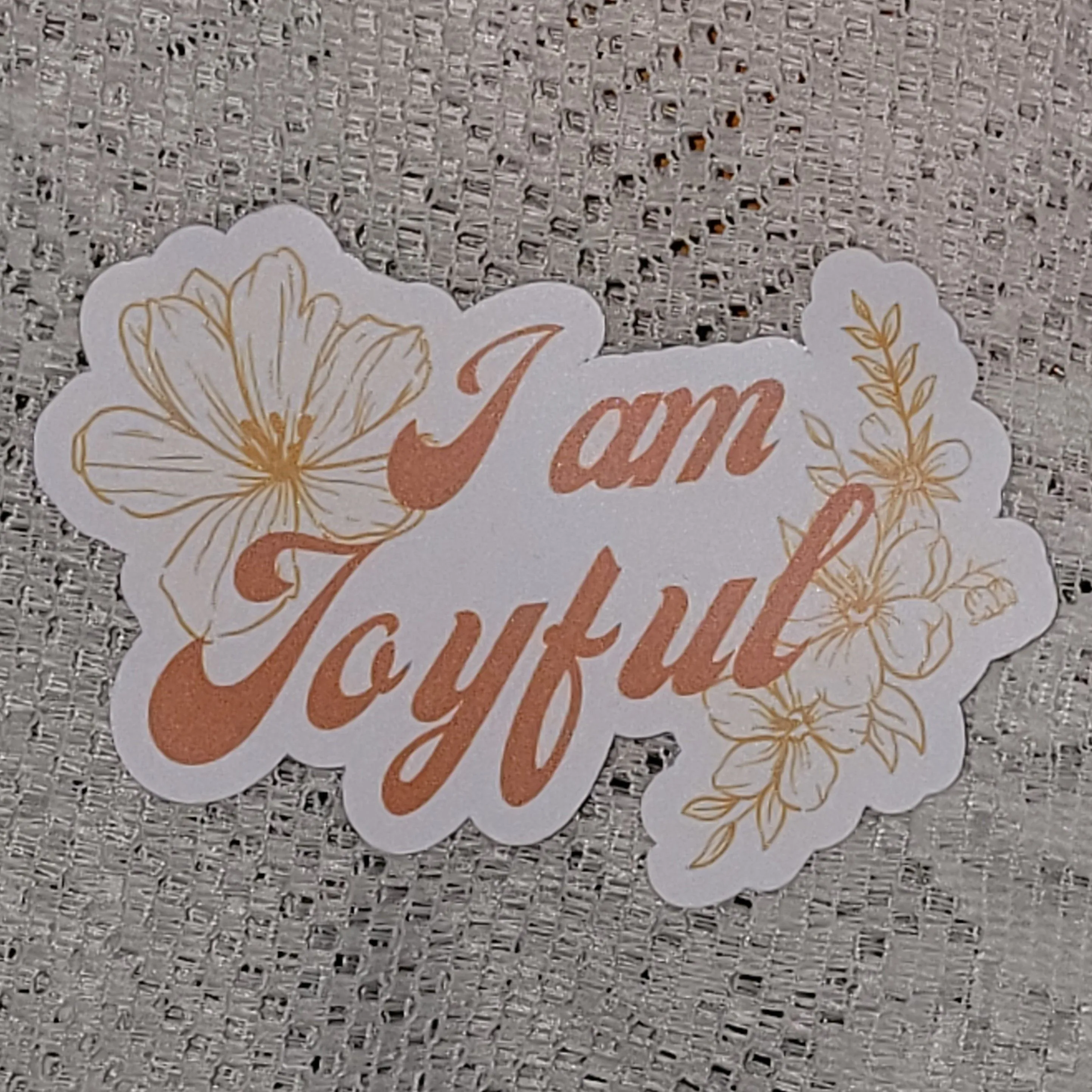 Product image for I Am Joyful Orange @The_beautifulperson Original Sticker, Large