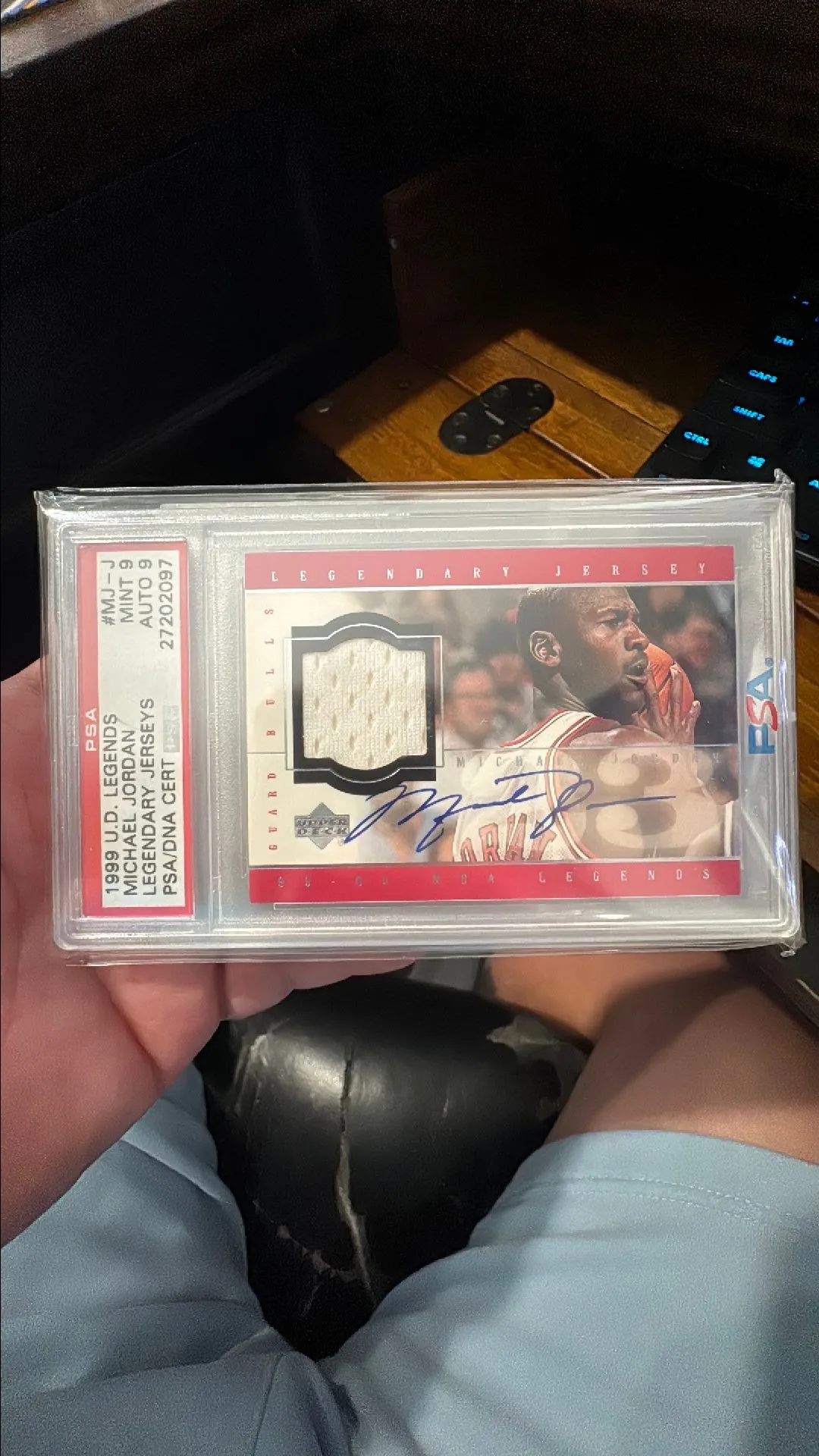 Product image for 1999 Legendary Jerseys Michael Jordan MJ-J Legendary Jerseys PSA MINT 9