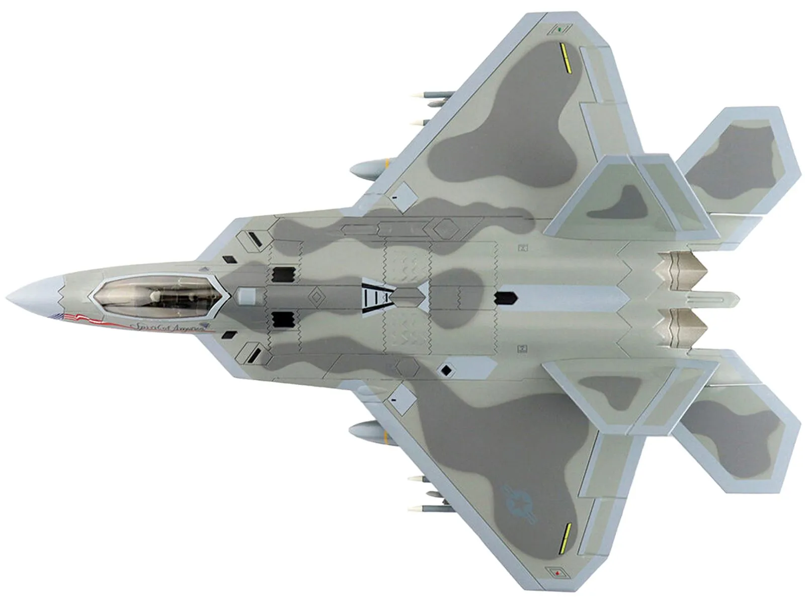 Product image for Lockheed F-22 Raptor Stealth Aircraft "Spirit of America" United States Air Force "Air Power Series" 1/72 Diecast Model by Hobby Master