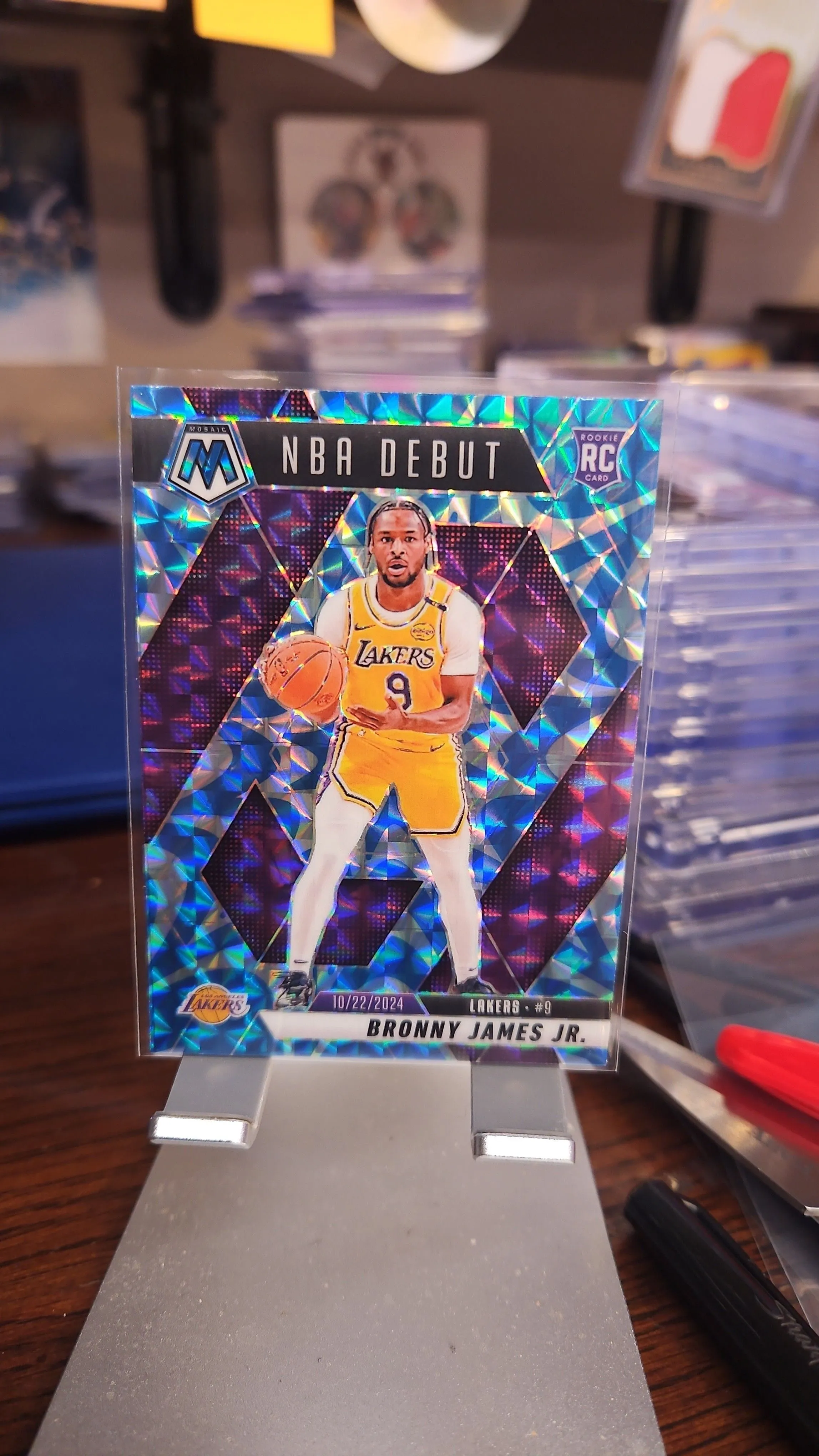 Product image for Bronny James Jr Rookie..2024-2025 Mosaic Blue NBA Debut..Lakers
