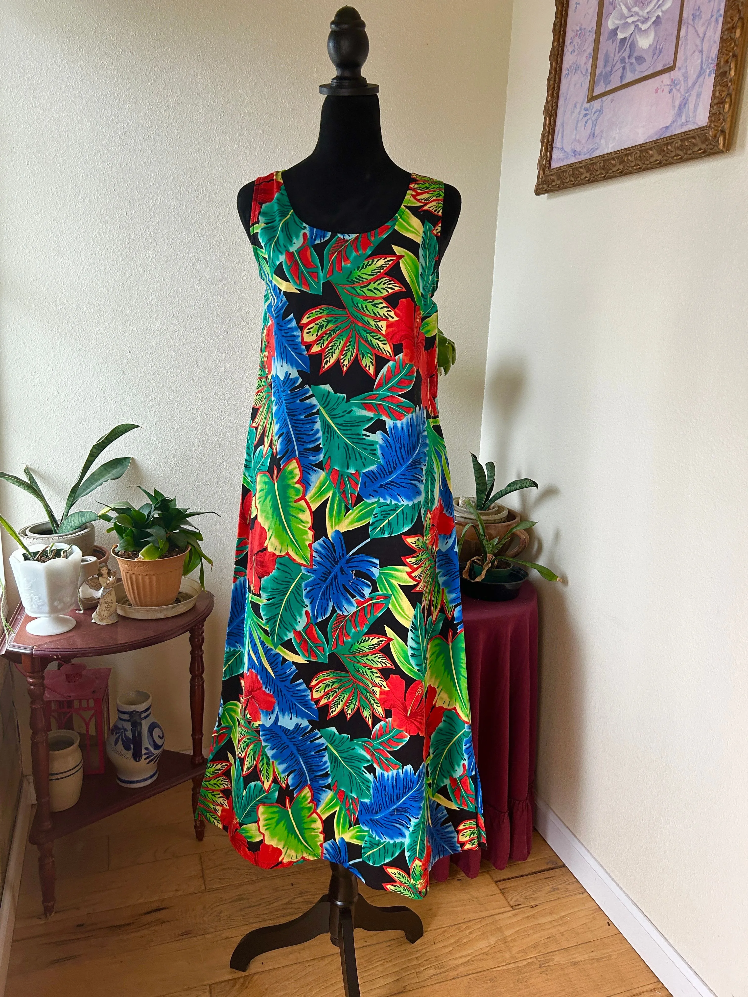Product image for 36. Early 80s Made In Hawaii A-line maxi dress