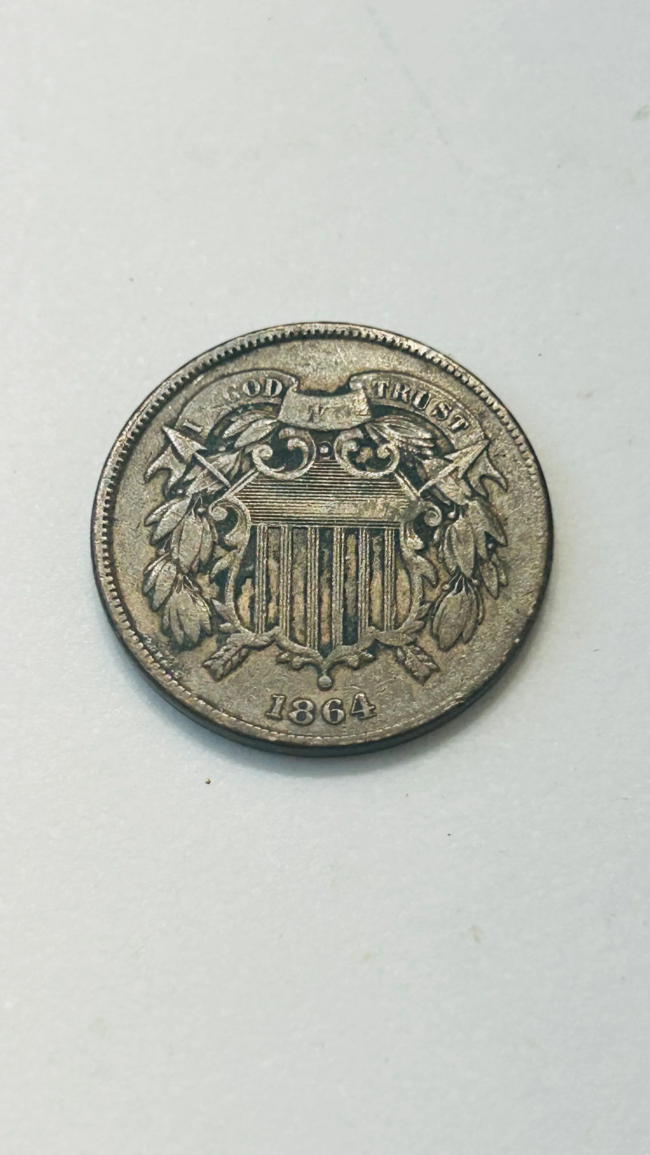 Product image for 1864 civil war era TWO cent piece