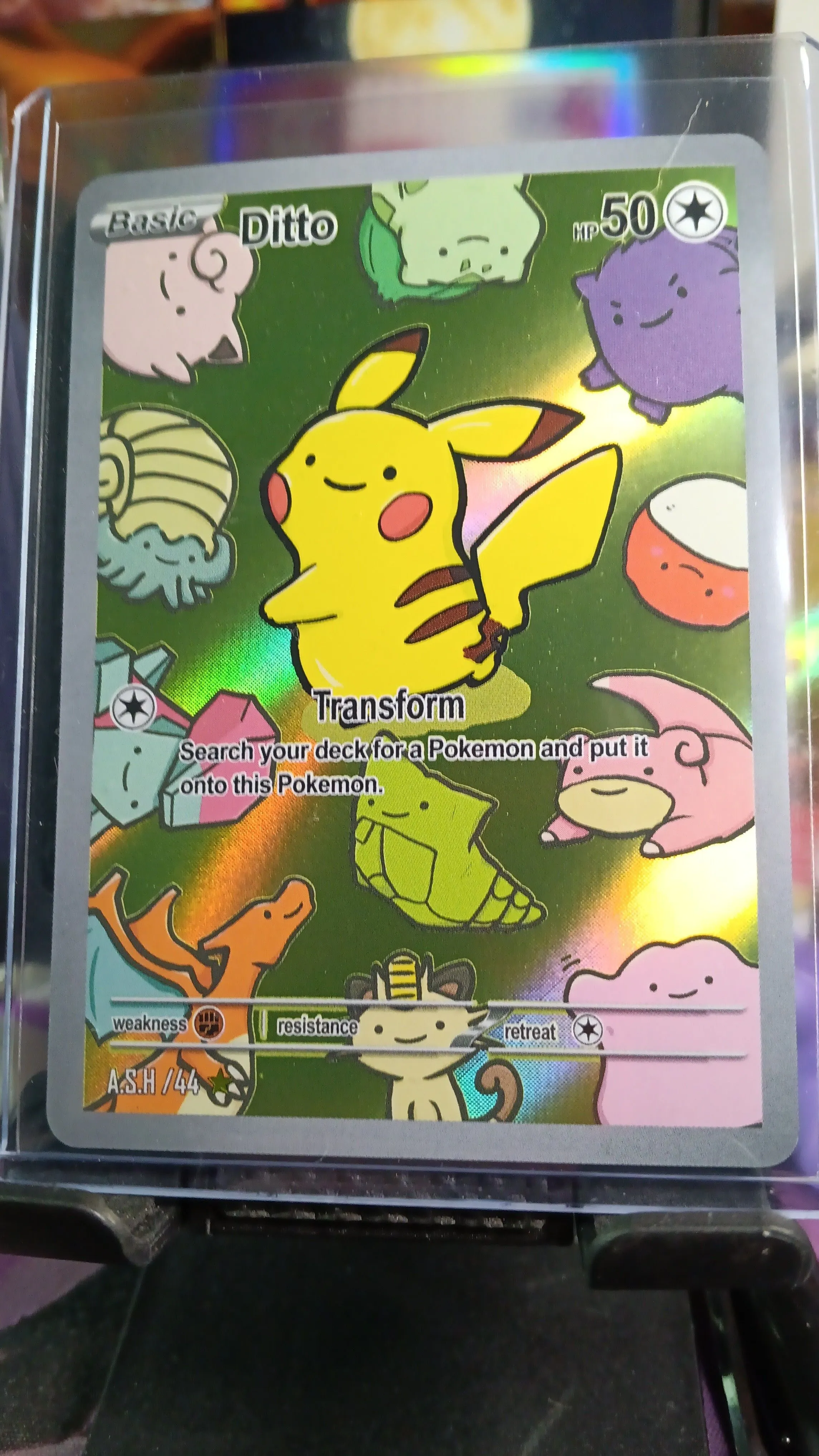 ditto pikachu pokemon card / Custom holographic Pokémon / Basic illustration c – MarinkiArt Yuka Morii Ditto - 63/113 (Pikachu) 63/113