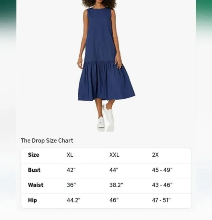 The Drop Navy Ilana Loose Sleeveless Wide-Hem Poplin Maxi Dress Size XXL  NWT  Whatnot: Shop, Sell, Connect