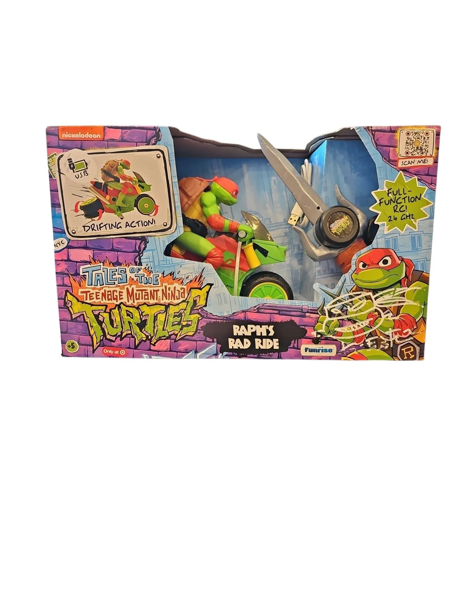 Product image for TMNT Turtle - Raph's Rad Ride Signed Box COA