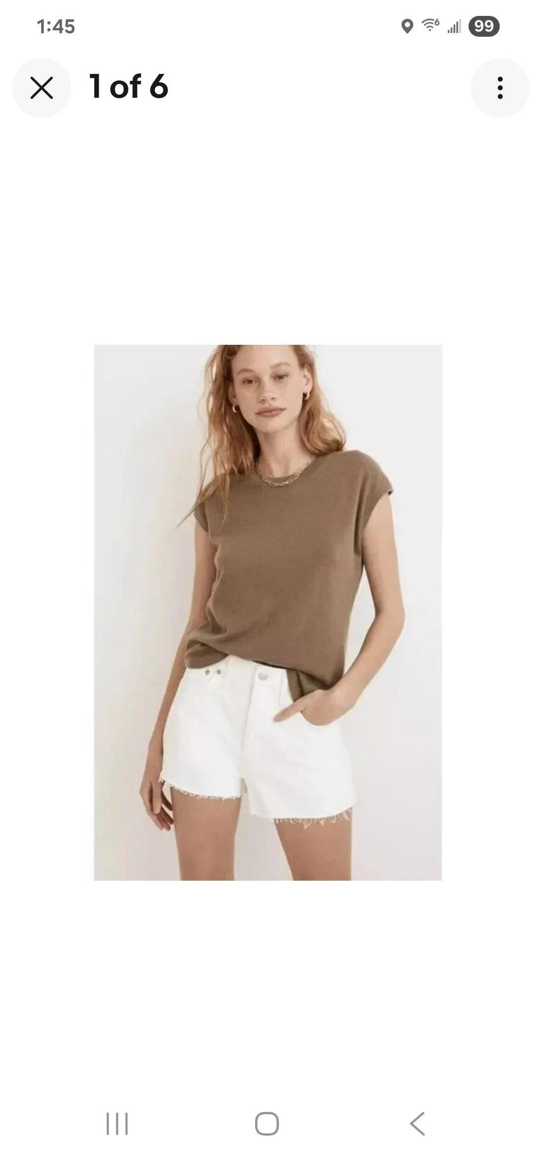Product image for 071. Size 31 NWT Madewell Relaxed Denim Jean Shorts Tile White Cream