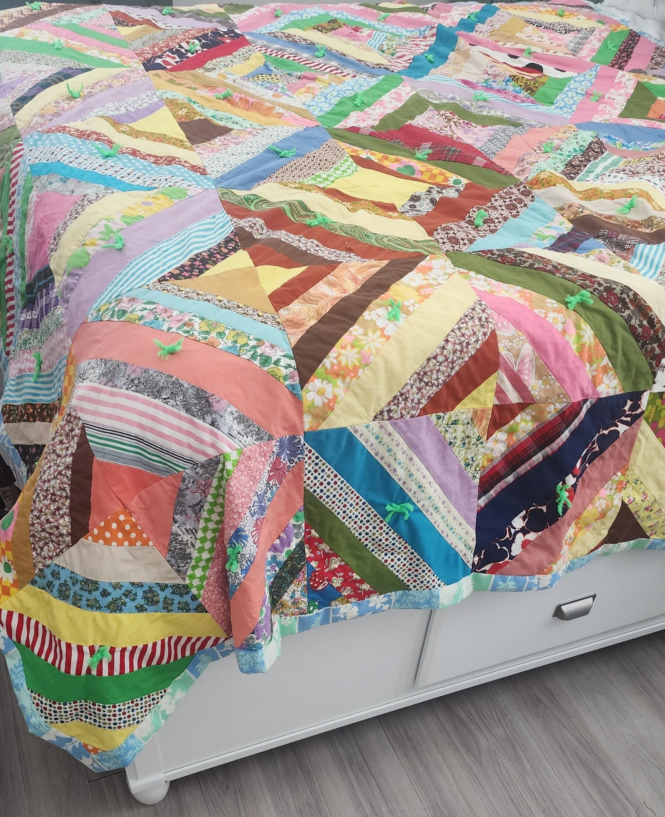 Product image for 101. Vintage 60's 70s Handmade Quilt
