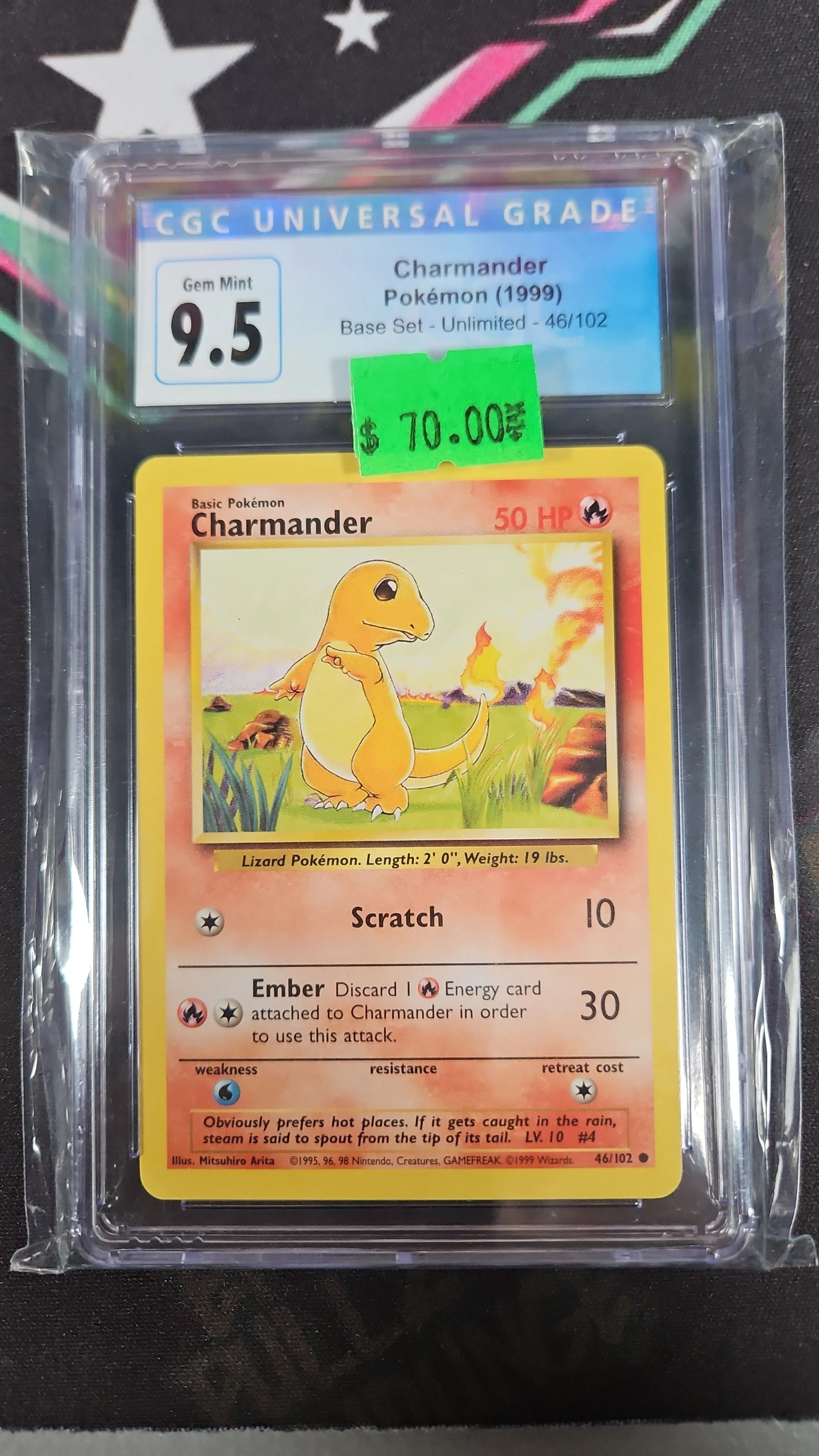 charmander pokemon card 1999 Blaine's 60/132 Unlimited PSA 9  Zapp! Comics Charmander Pokmon 1999 Base Set
