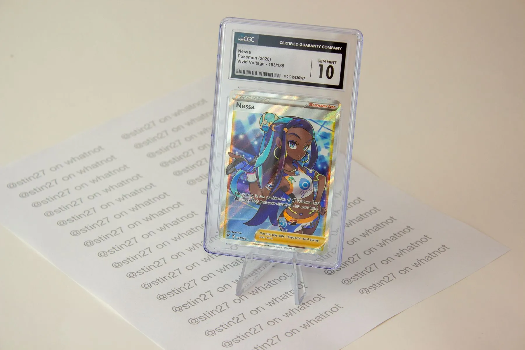 pokemon nessa card Nessa FA Triner - Extended Artwork CGC Display Case main image 0