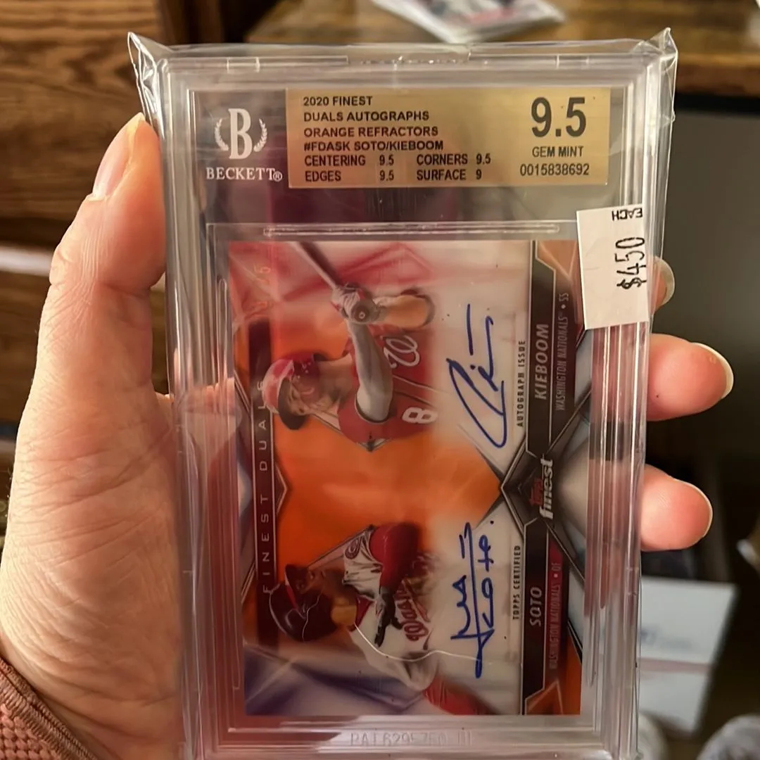 Product image for Soto Kieboom dual auto topps finest /25 bgs 9.5