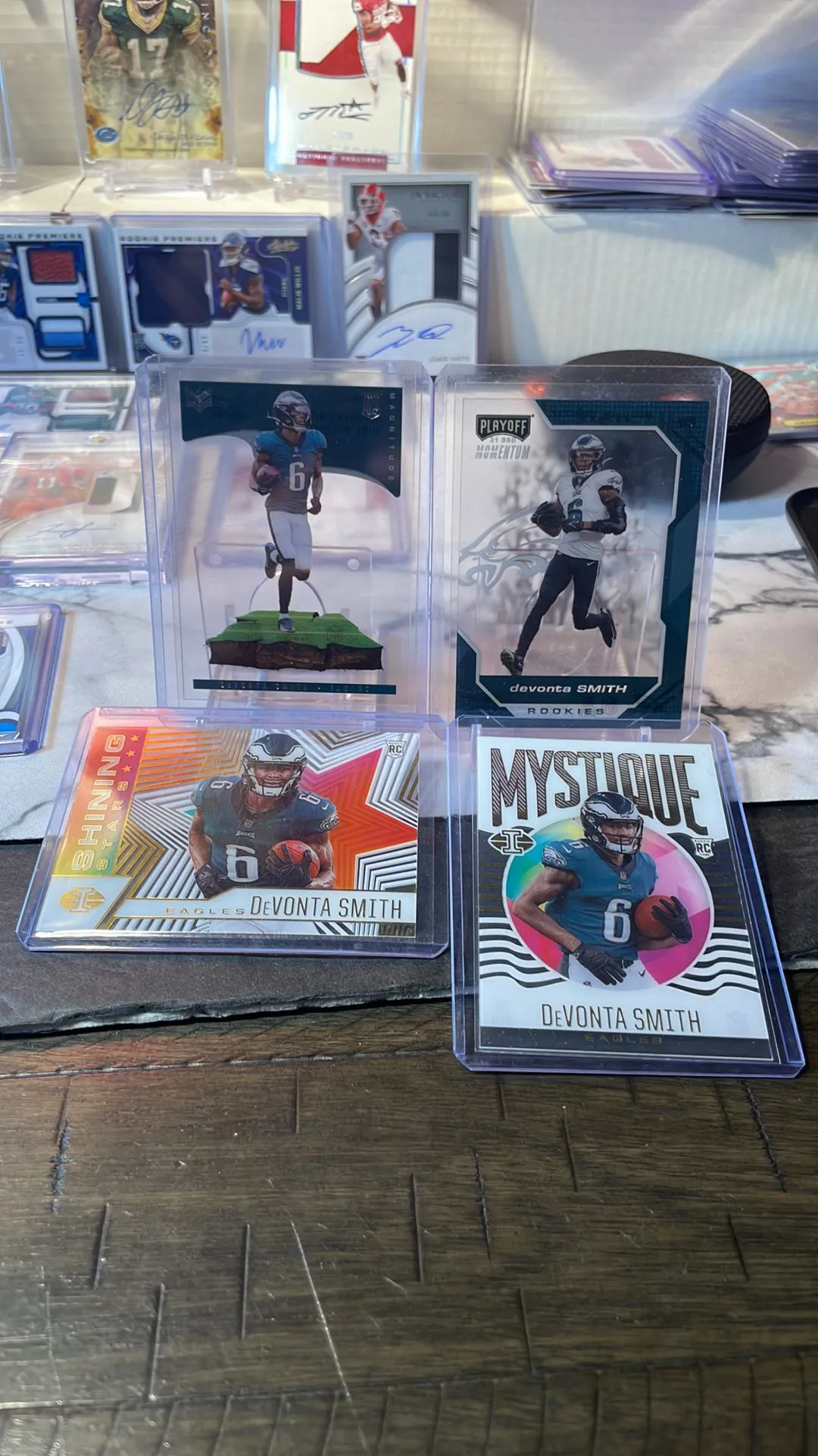 Product image for Devonta Smith 4 Acetate Card Rookie  Bundle Eagles