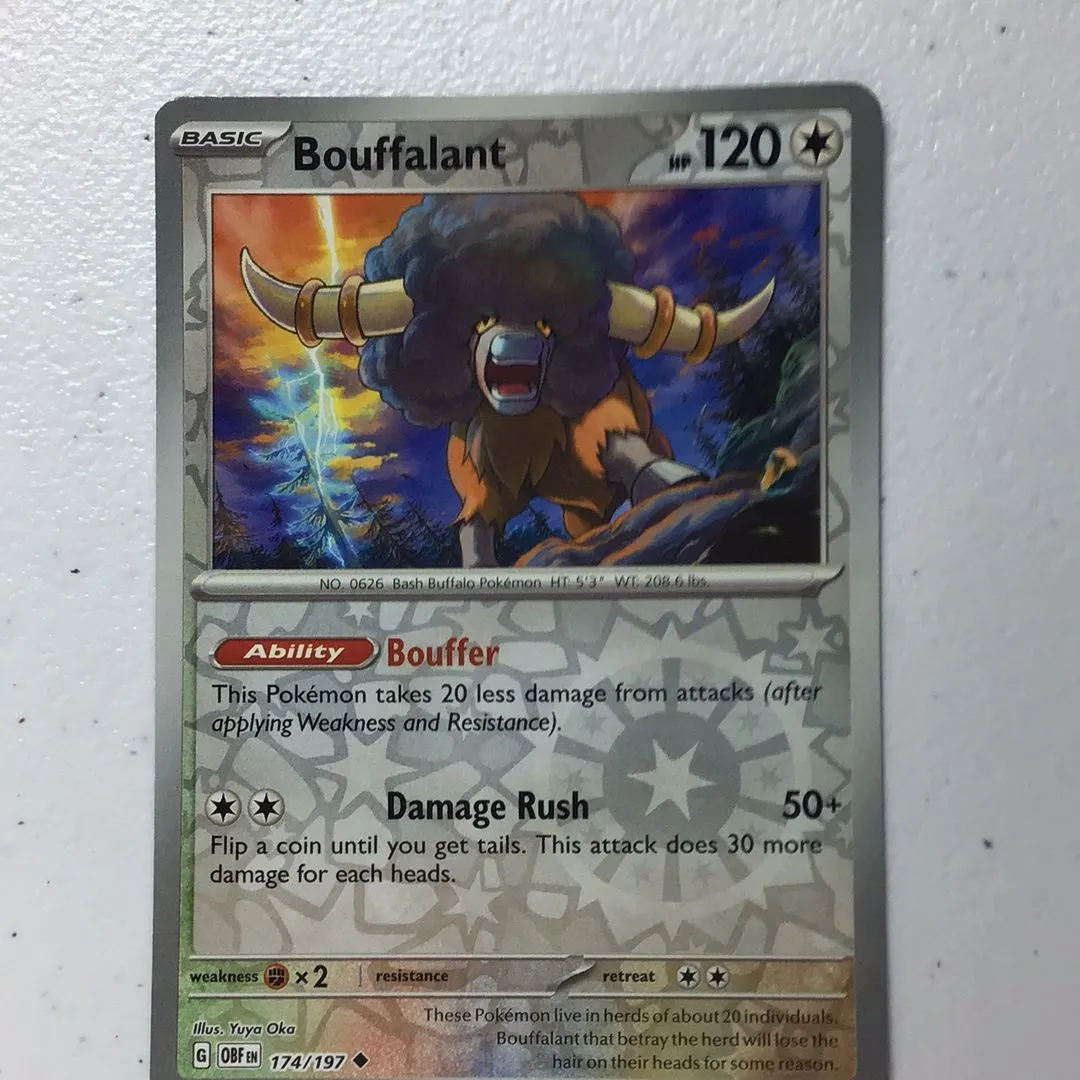 Product image for Bouffalant reverse holo Obsidian Flames