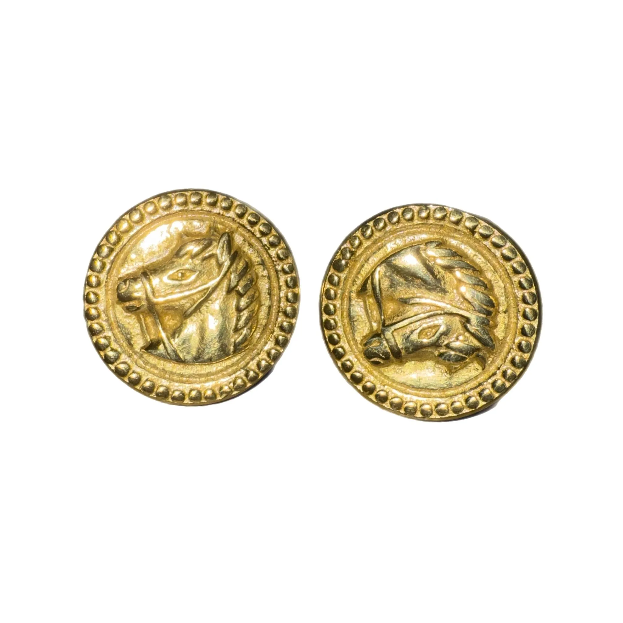 Product image for Vintage Horse Head Bridle Rosettes, 1.5 inches, Brass, Set of 2
