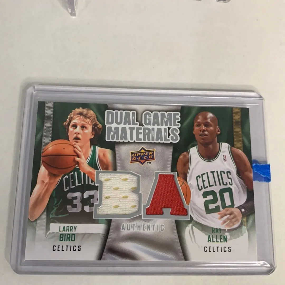 Product image for Larry Bird Ray Allen Upper Deck game worn patches 🍀
