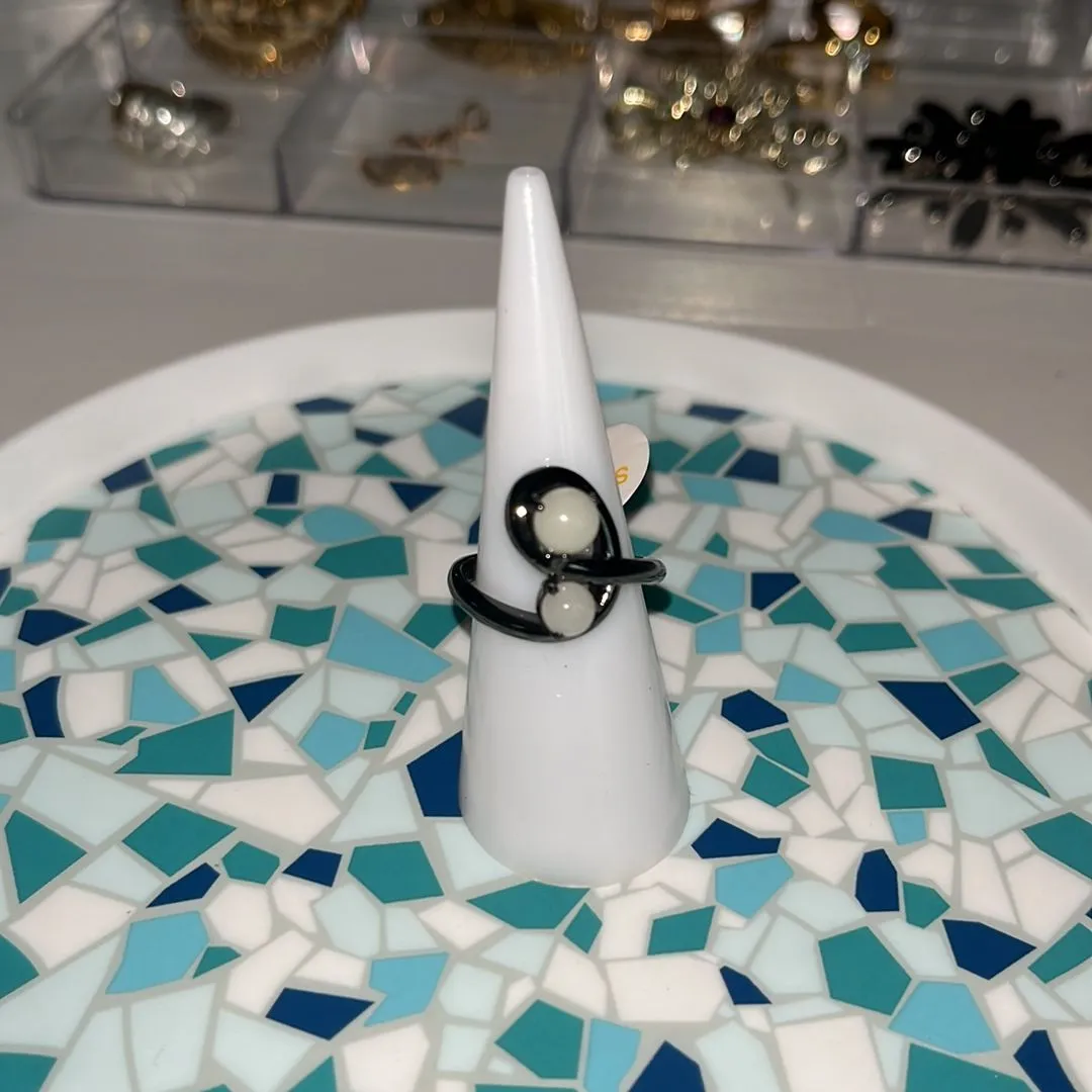 Product image for Black Gold Plated White Crystal Ring