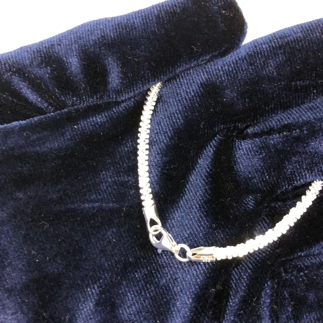 Product image for STERLING SILVER TWISTED ROCK 3MM 7” BRACELET