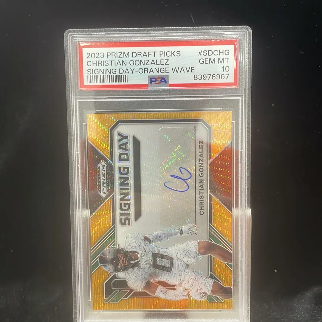 Product image for 2023 Prizm Draft Picks Christian Gonzalez Signing Day Auto