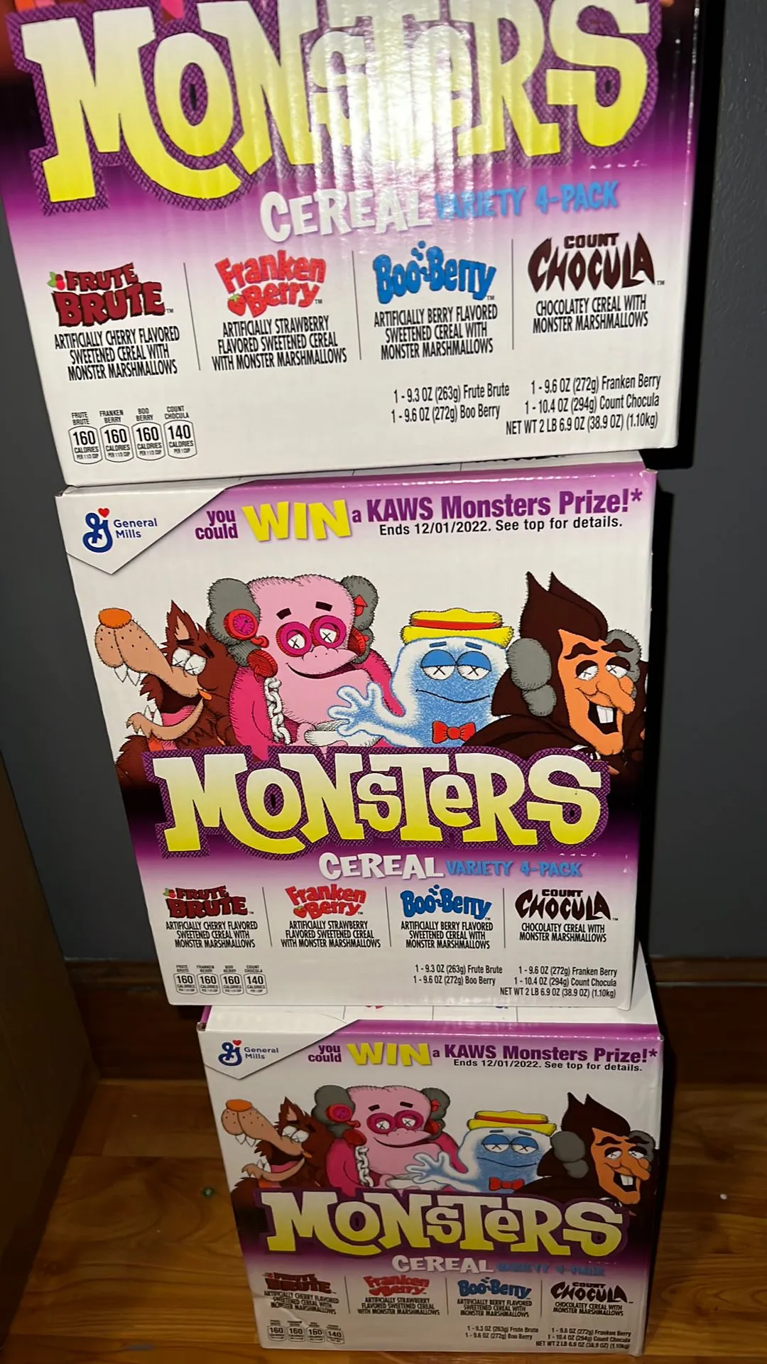 Product image for KAWS Monster Cereal 4 pack