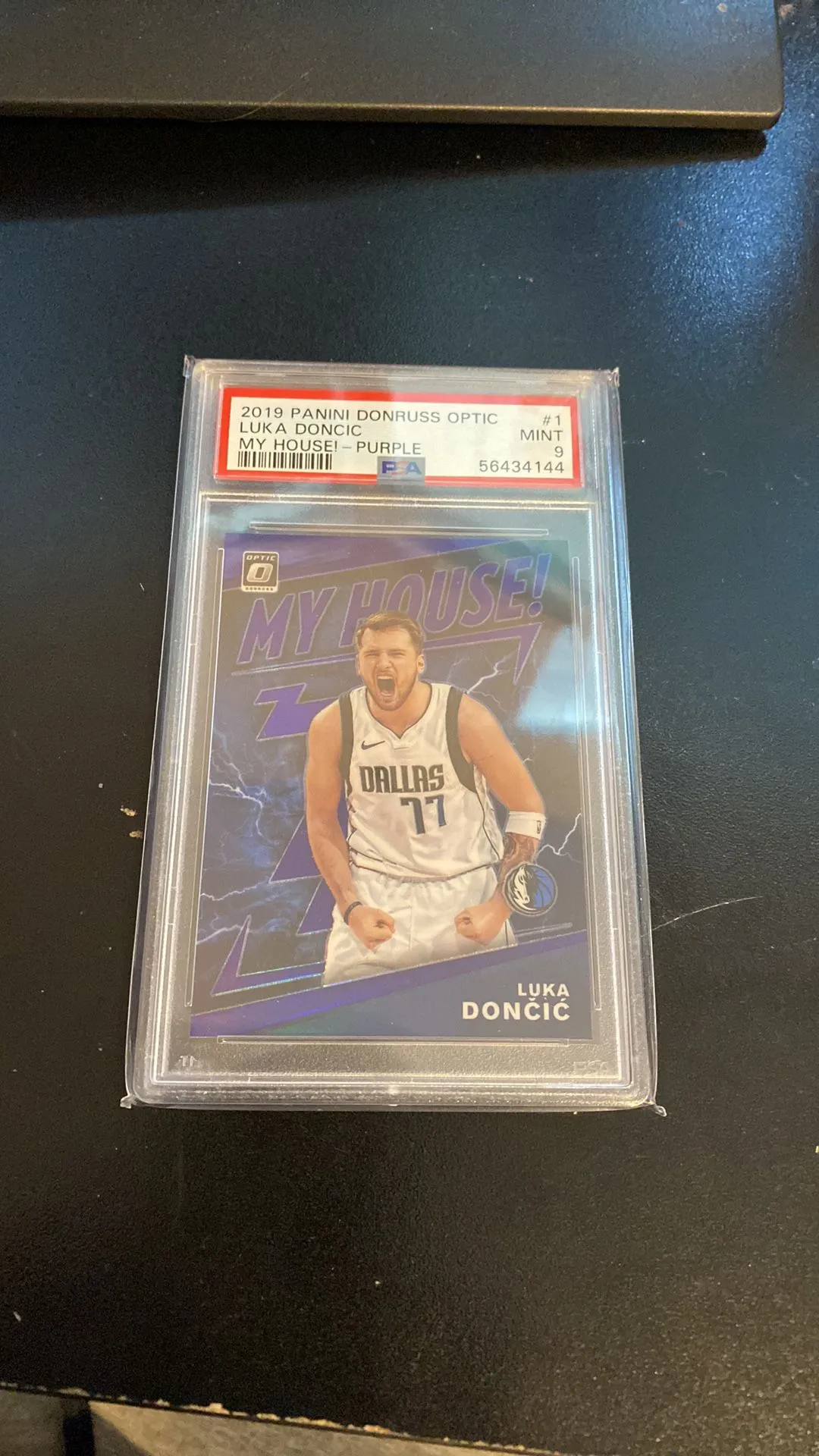 Product image for 2019 Panini Donruss Optic My House! Luka Doncic 1 My House!-Purple PSA MINT 9