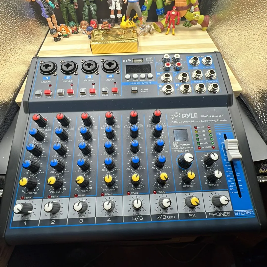 Product image for PYLE 8channel studio Mixer + Audio Mixing Console