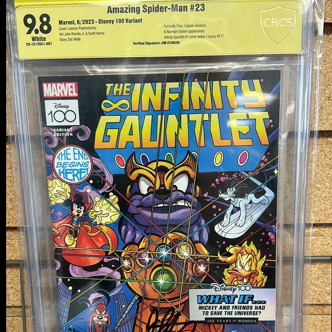 Product image for Amazing Spider-Man 23 Disney 100 Infinity Gauntlet Homage CBCS 9.8
