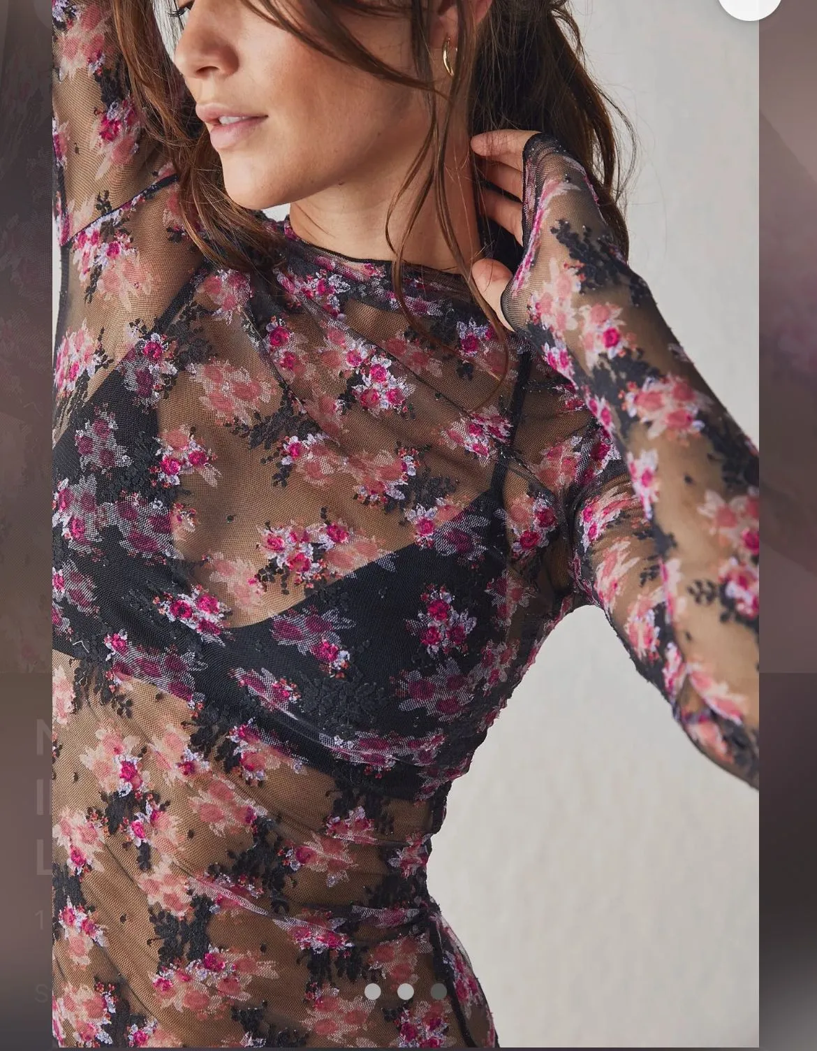 Product image for 029 FREE PEOPLE INTIMATELY LADY LUX LAYERING PRINTED TOP XS/S