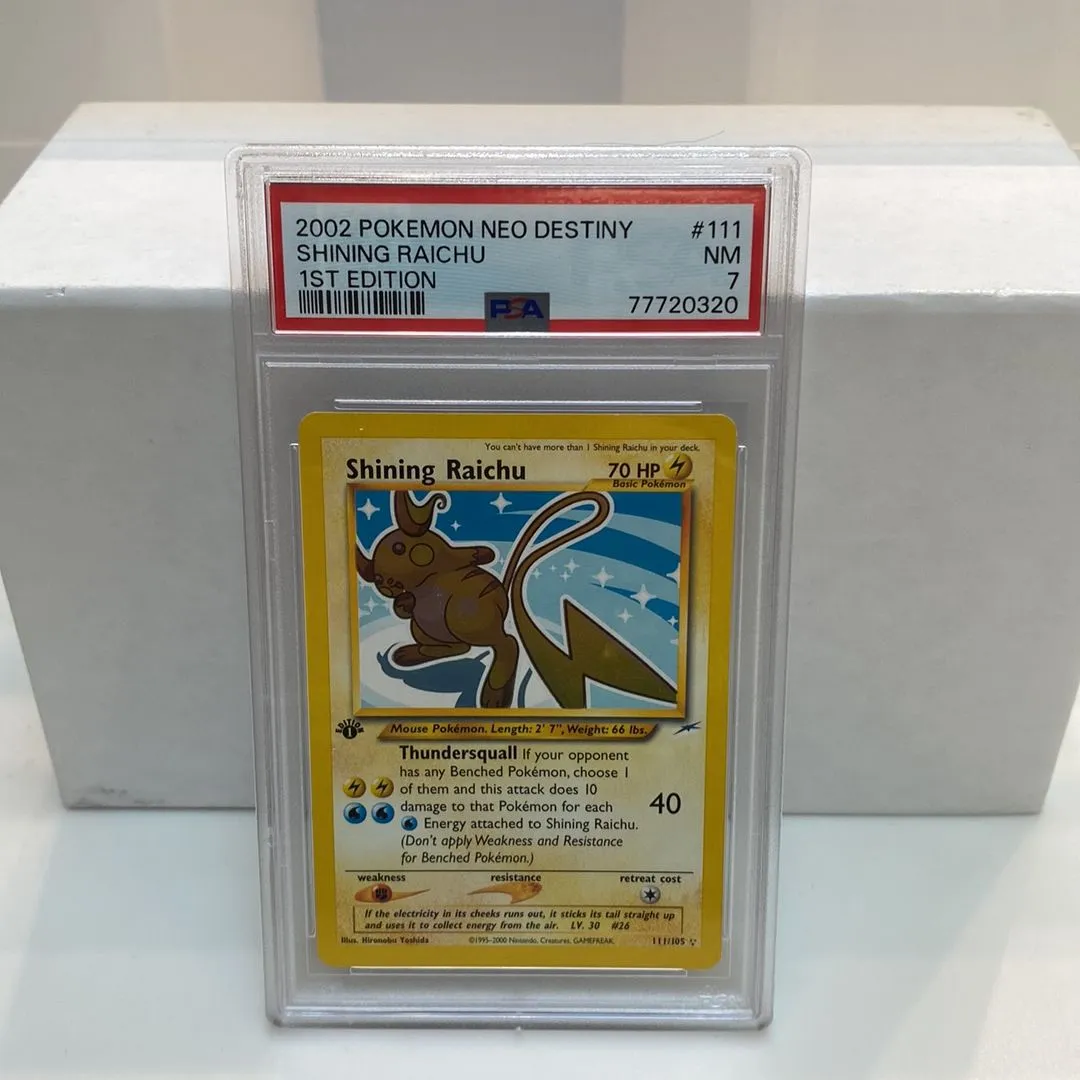 Product image for 2002 Pokemon Neo Destiny Shining Raichu 1St Edition PSA NM 7