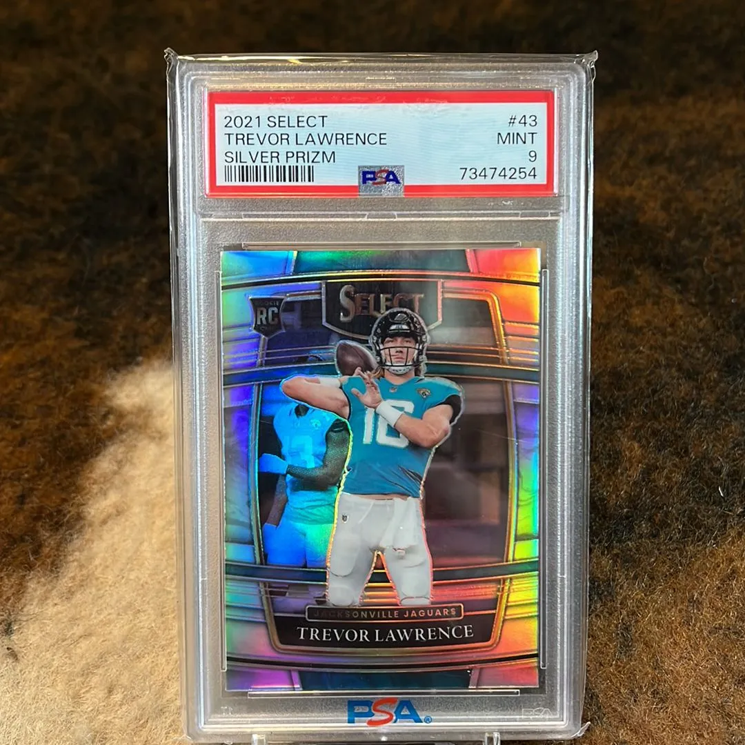 Product image for 2021 Panini Select Trevor Lawrence 43 Concourse Silver Prizm PSA MINT 9