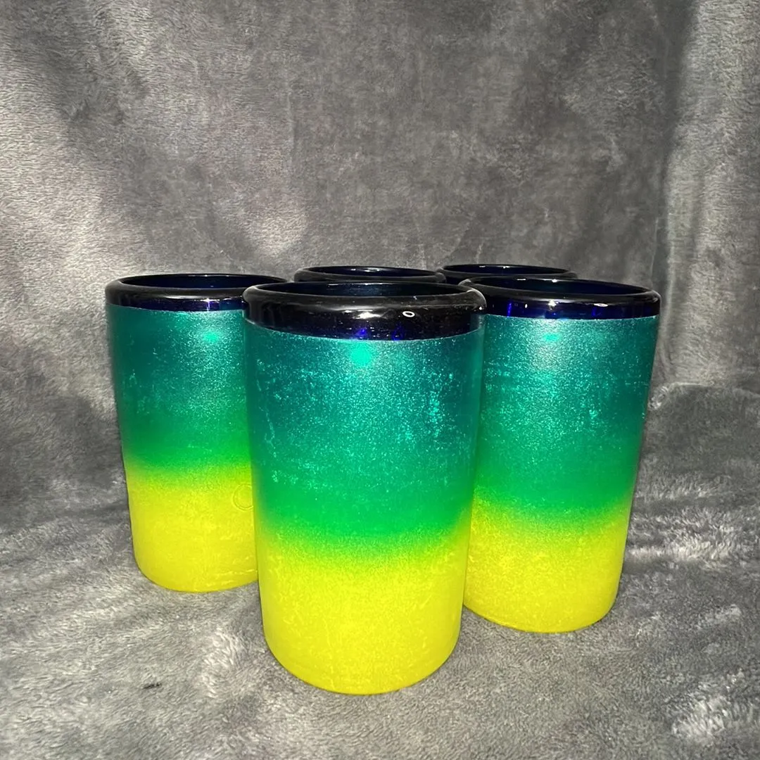 Product image for Set of 5 Hand Blown Mexican Glasses