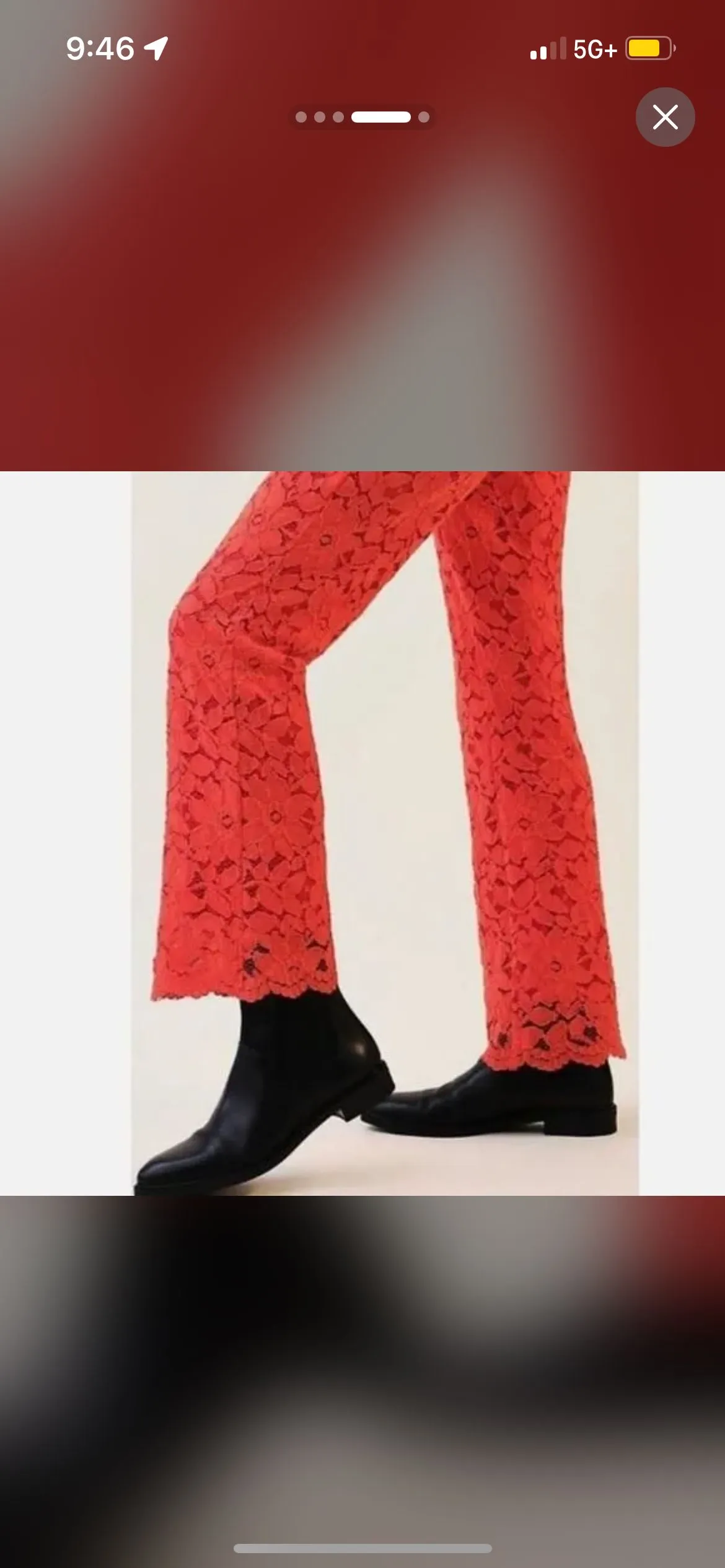 Product image for FREE PEOPLE WILD LACES CROP FLARE PANTS AUDACIOUS RED S