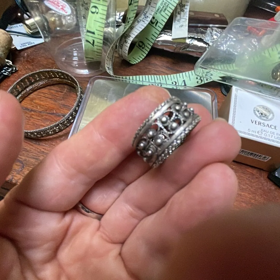 Product image for Sterling Silver (tested) Reticulated Ring Sz 7