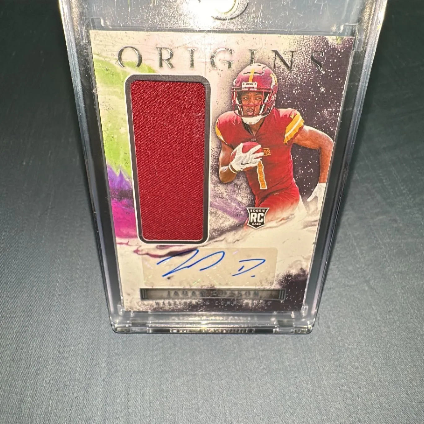 Product image for 2022 PANINI ORIGINS RPA ROOKIE JERSEY PATCH AUTO JAHAN DOTSON