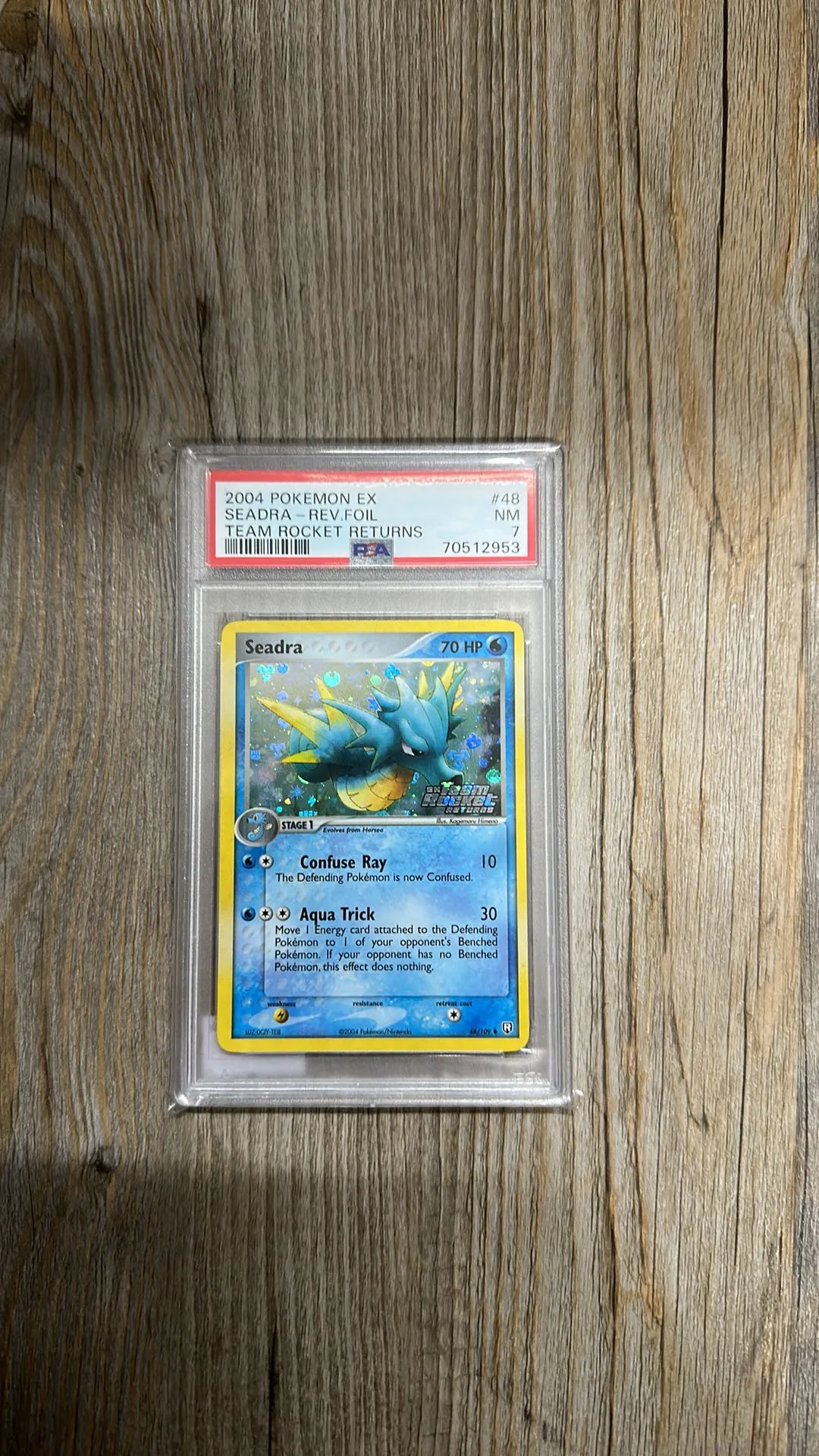 Product image for 2004 Pokemon Ex Team Rocket Returns Seadra-Rev.Foil Team Rocket Returns PSA NM 7
