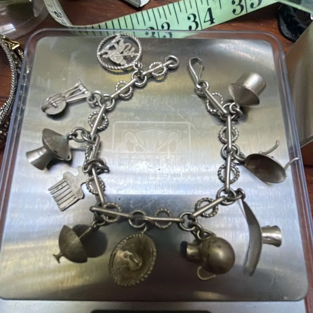 Product image for Asian style charm bracelet Sterling Silver (tested) 21.5gm