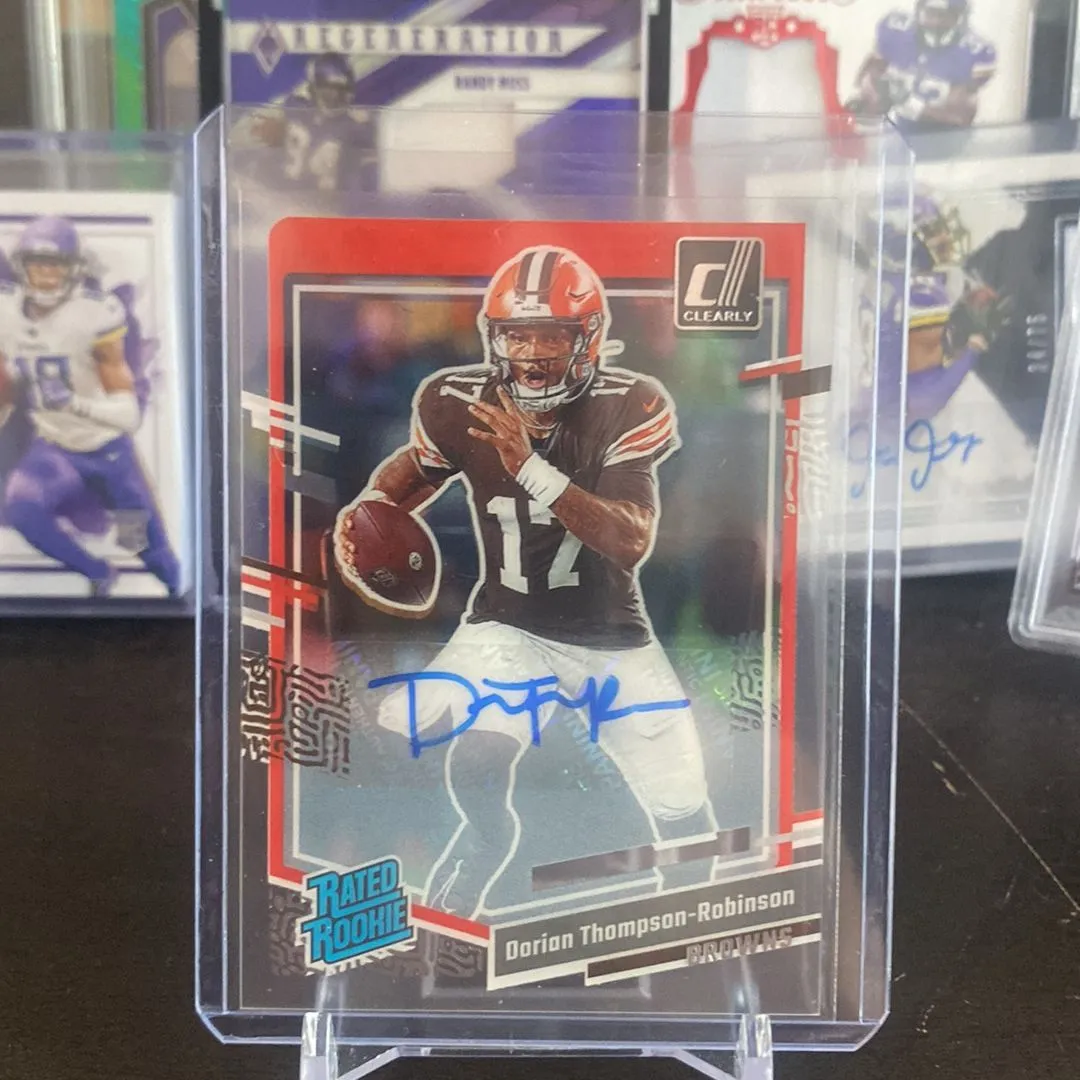 Product image for 2023 Clearly Donruss Football - Dorian Thompson-Robinson rated rookie auto