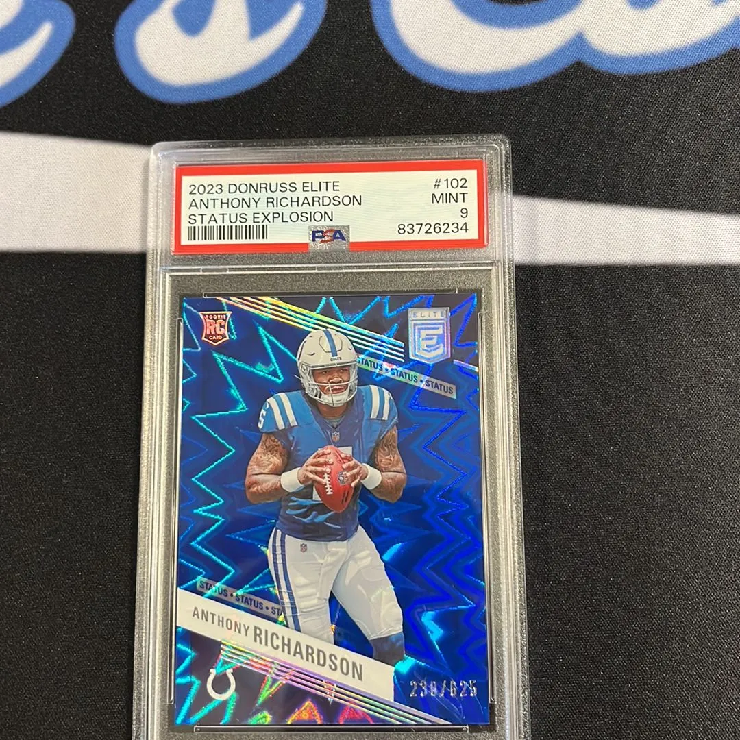 Product image for 2023 Panini Donruss Elite Anthony Richardson 102 Status Explosion PSA MINT 9