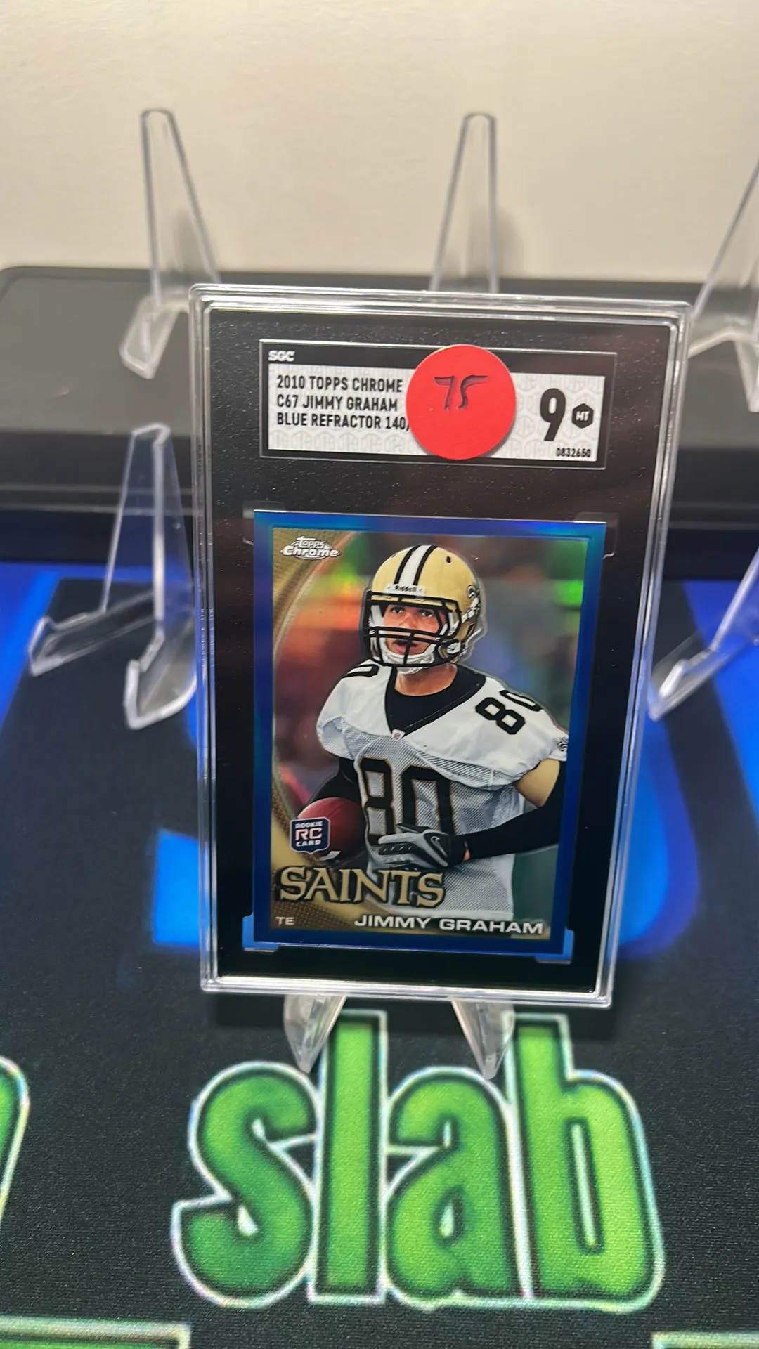 Product image for 2010 Topps Chrome Jimmy Graham Blue Refractor /199 SGC 9