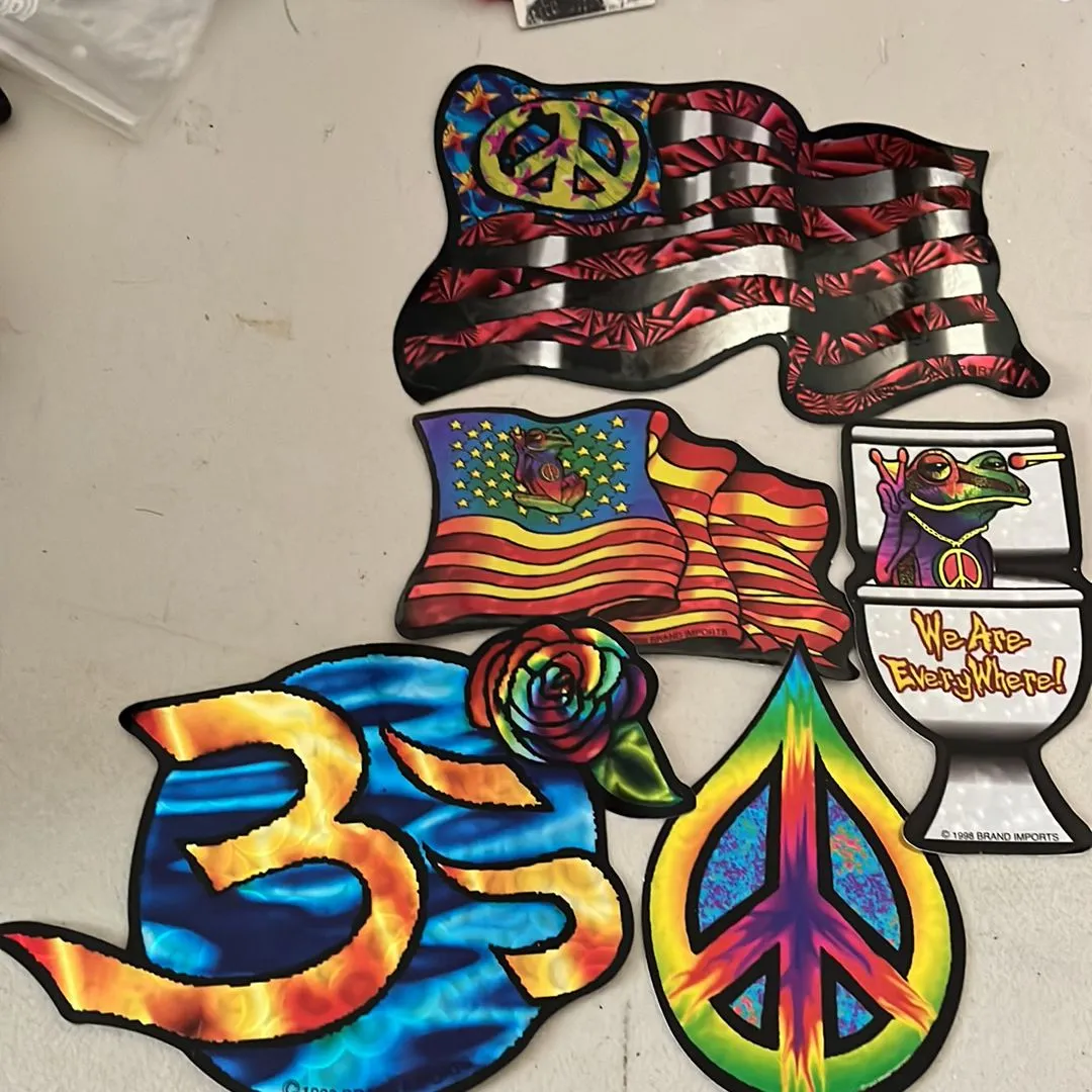 Product image for Vintage Holographic Stickers Peace Frog