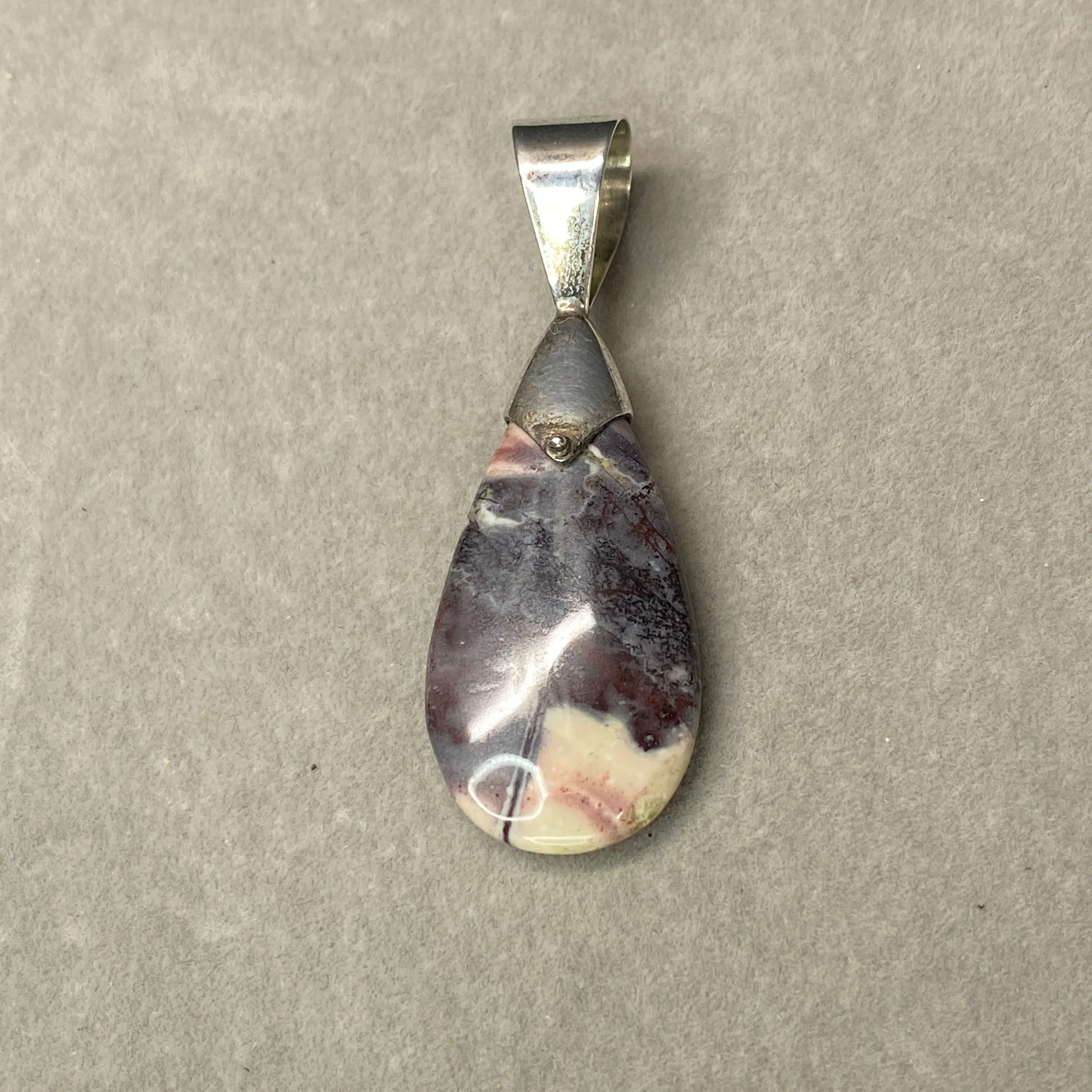 Product image for A237 Stylish Sterling Silver 925 Teardrop Shaped Jasper Pendant Desert Rose Trading.