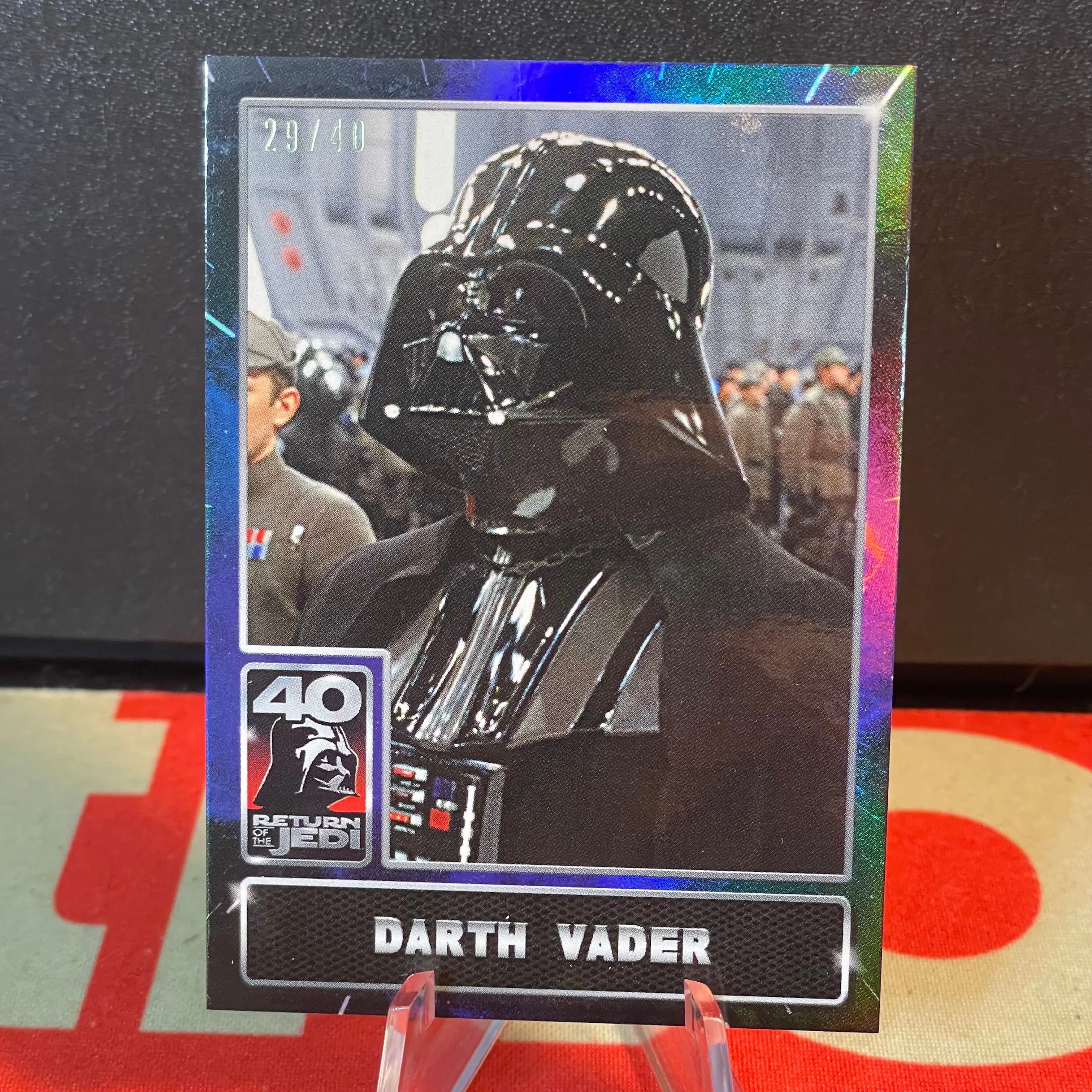 Product image for Star Wars - 2023 Topps Star Wars Return Of The Jedi 40th Anniversary #3 Darth Vader /40 Blue Foil
