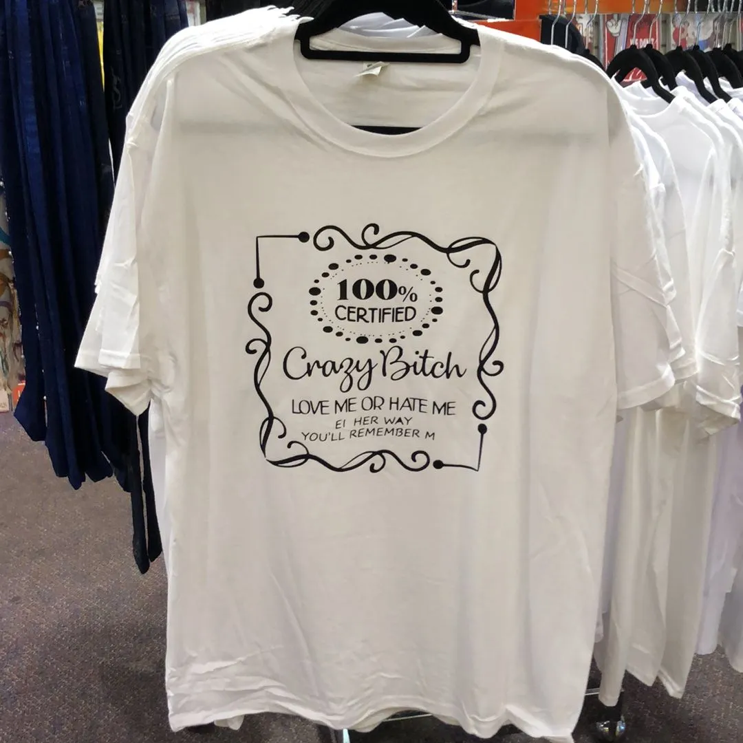 Product image for Custom printed shirt white with black vinyl