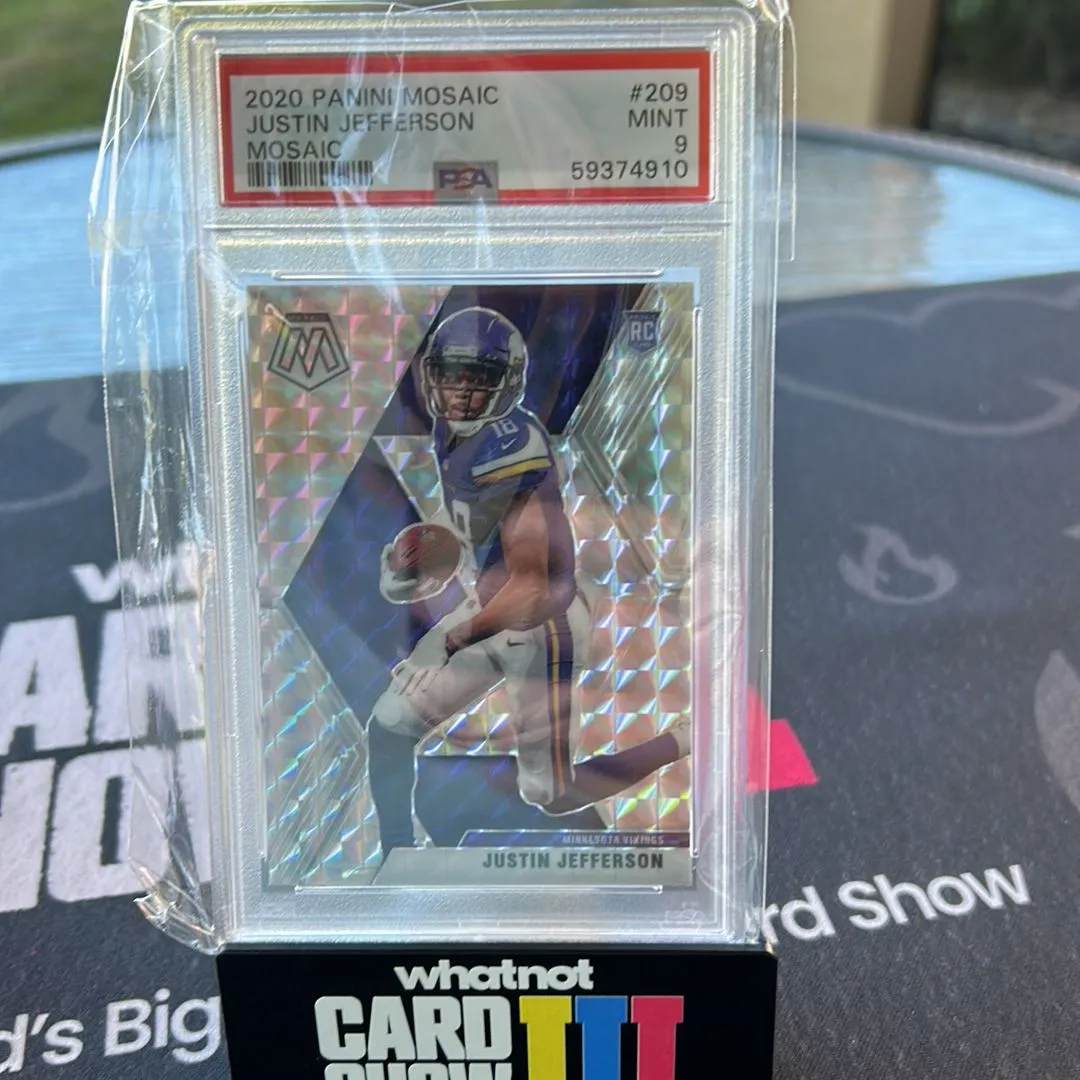 Product image for 2020 Panini Mosaic Justin Jefferson 209 Mosaic PSA MINT 9